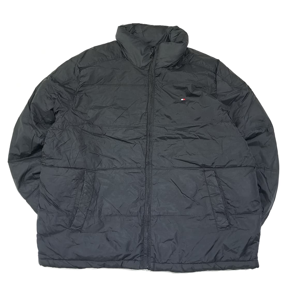 CL399 XL 타미힐피거 90s 나일론 퀼팅 블랙 자켓 아우터 상품이미지1