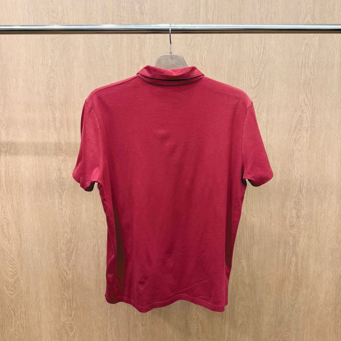 프라다 반팔 카라 티셔츠 사이드 로고 디테일 베이직 레드 상품이미지3