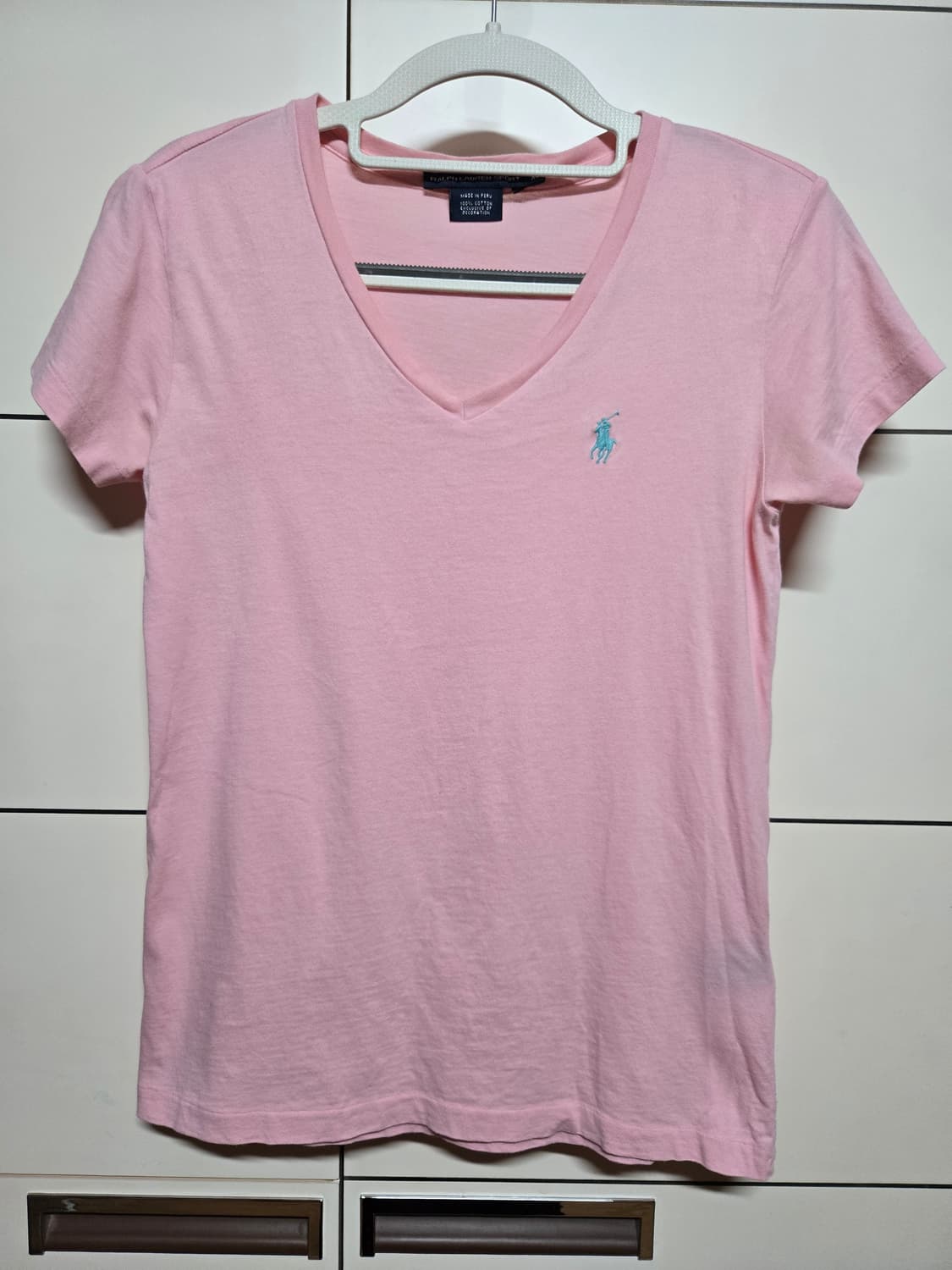 폴로 랄프로렌 스포츠 여성 브이넥 핑크 티셔츠 상품이미지1