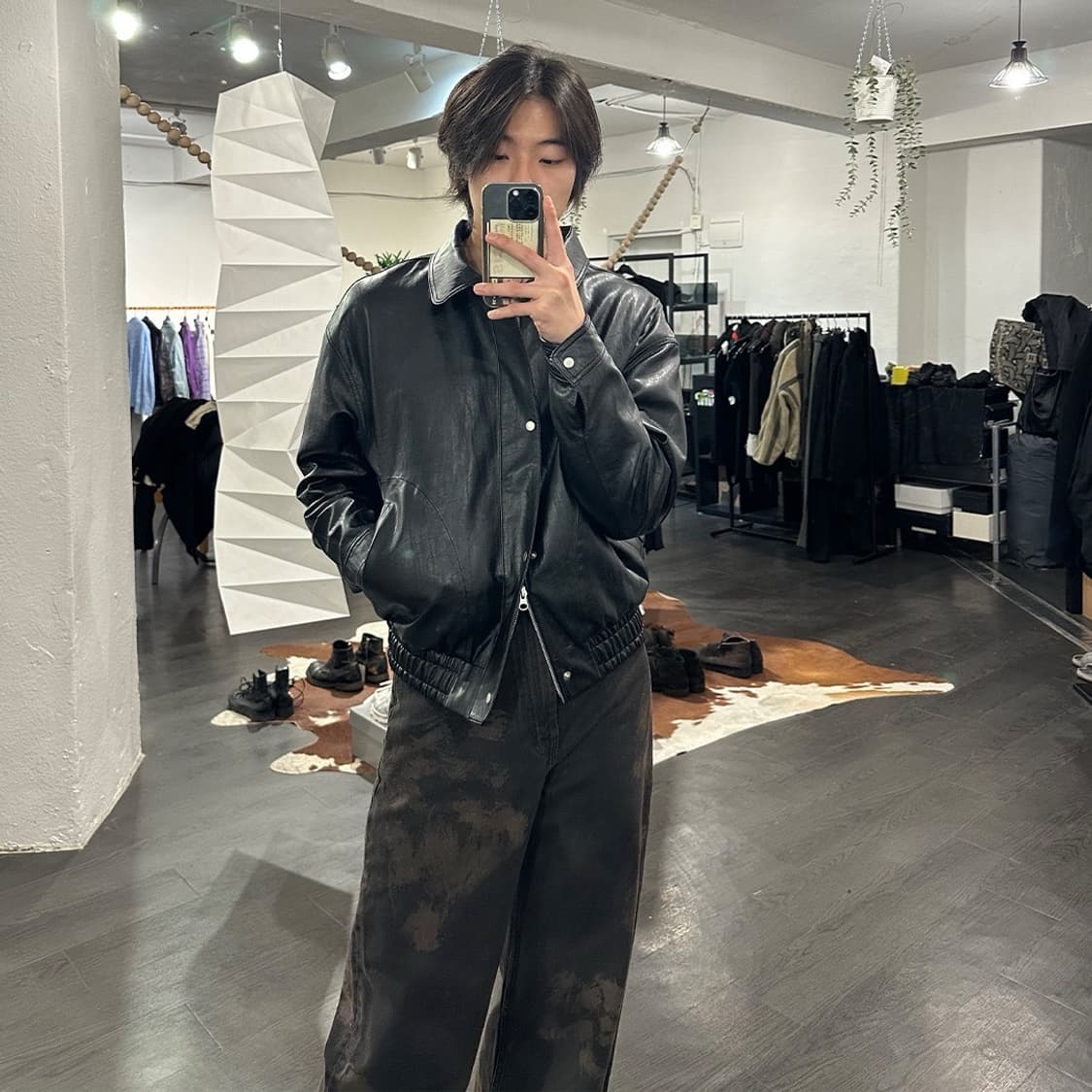 준태킴 레더 텍스쳐 자켓 상품이미지4