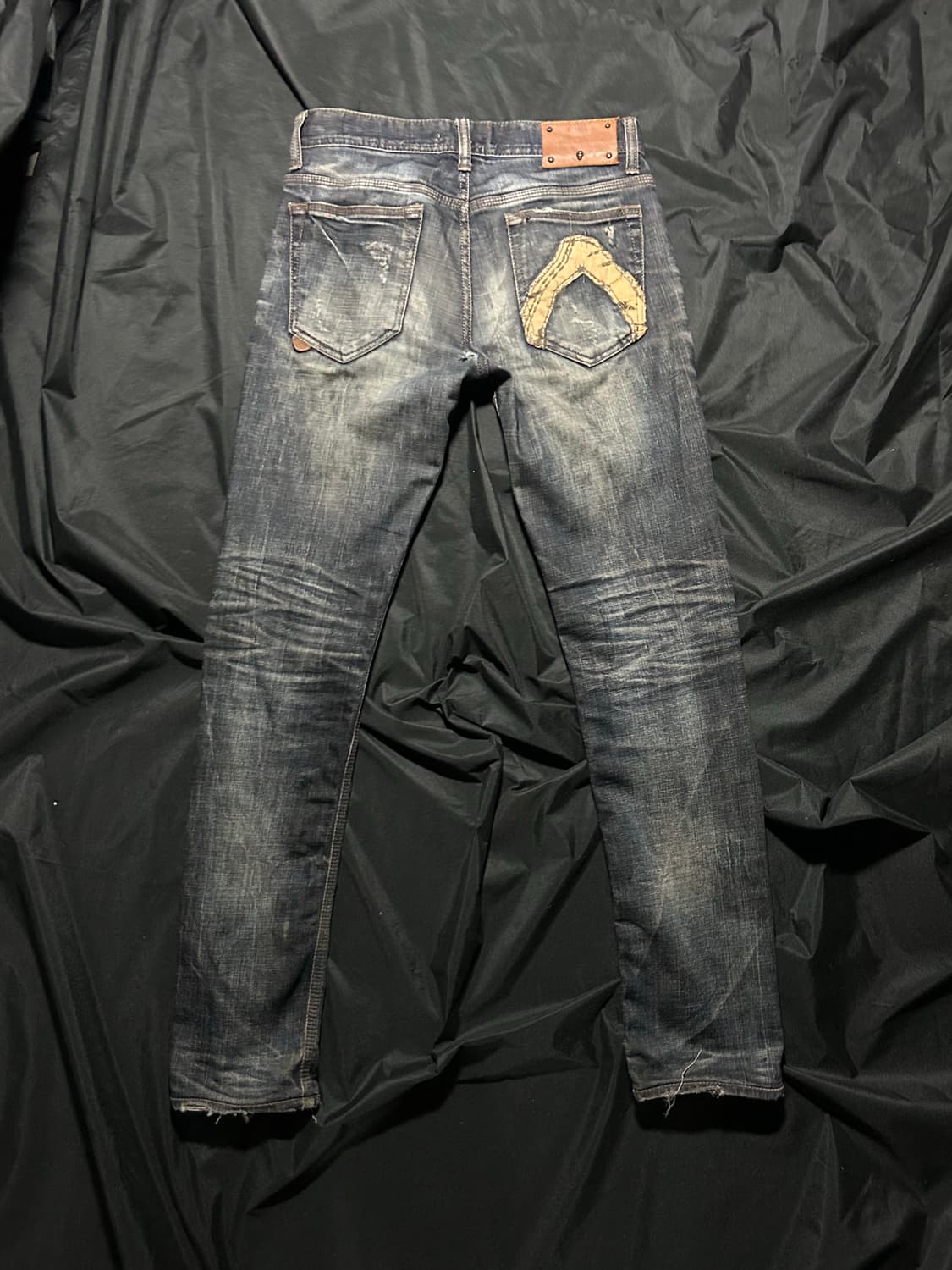 destroyed ripped-reborn patch denim pant 상품이미지2