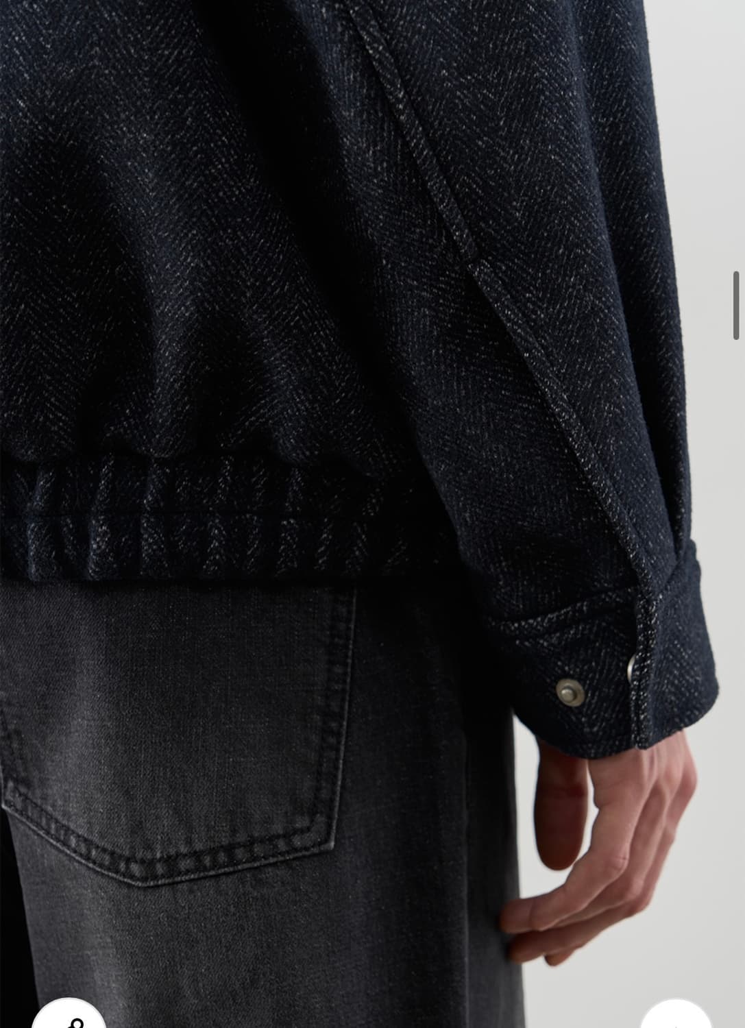 (새상품)(L) 드로우핏 헤링본 카라 집업 블루종 자켓 [NAVY] 상품이미지7