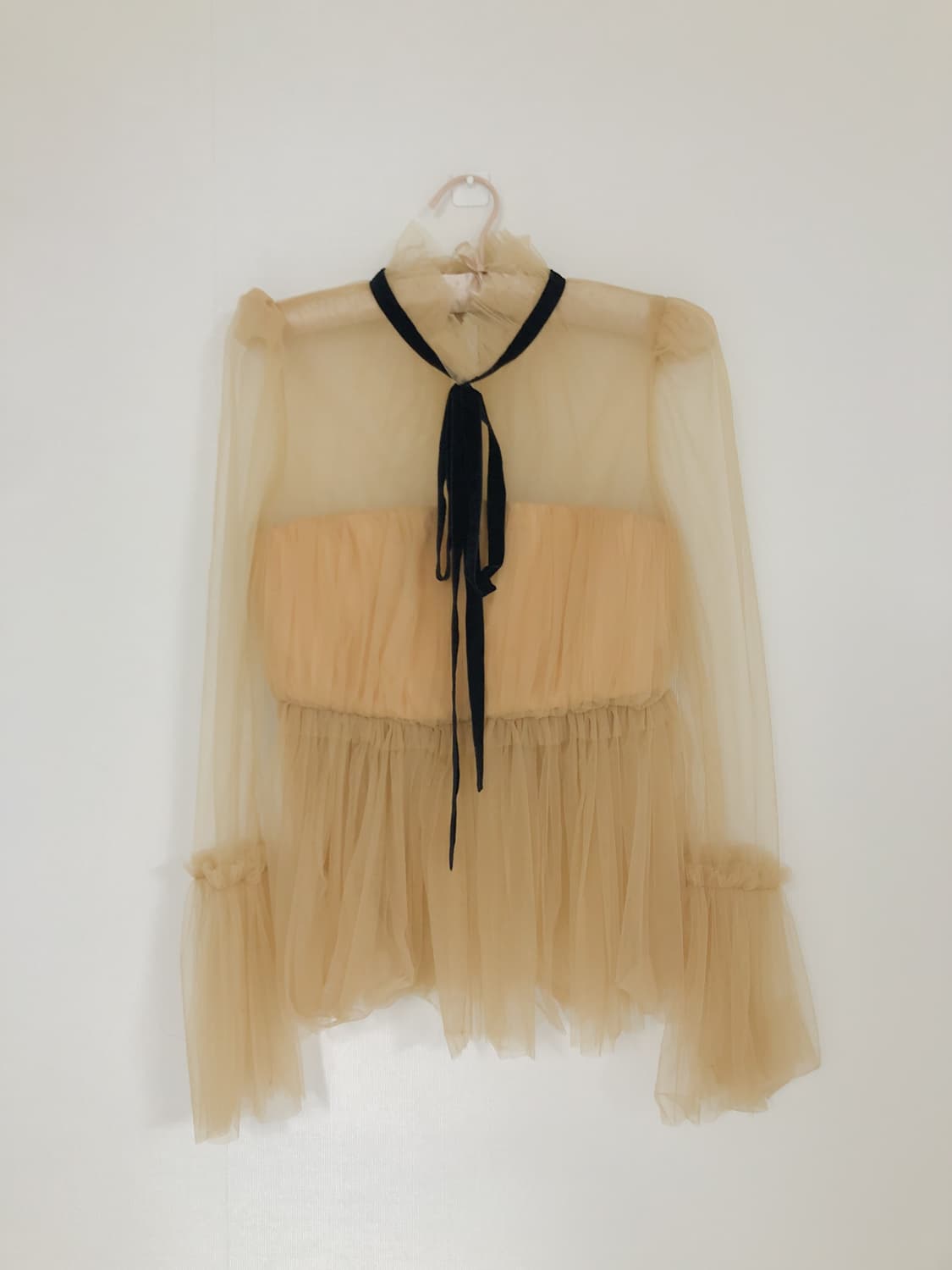 샵페어리 시스루 펌킨 블라우스 상품이미지1