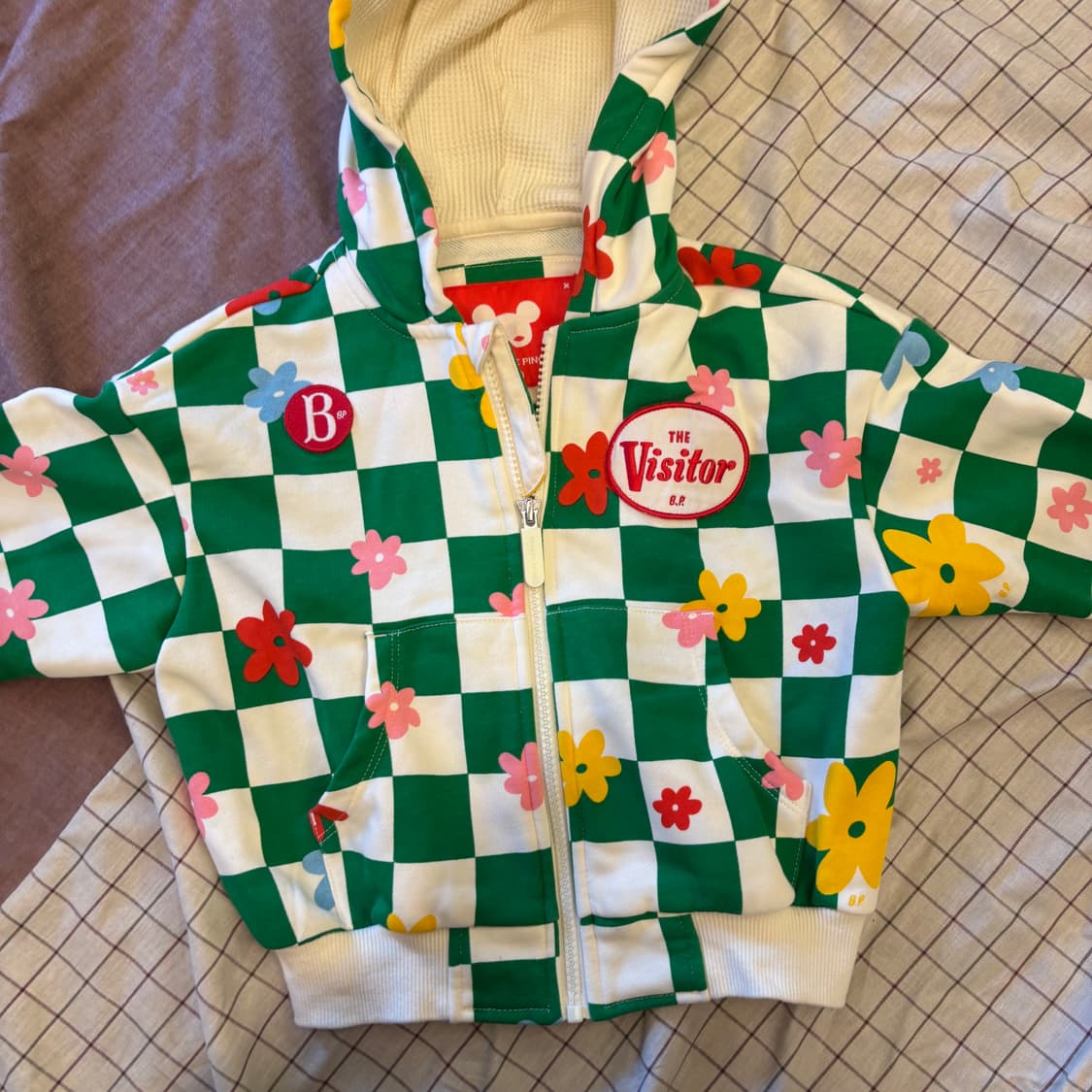 베베드피노 체크 플라워 자켓(100)    상품이미지2