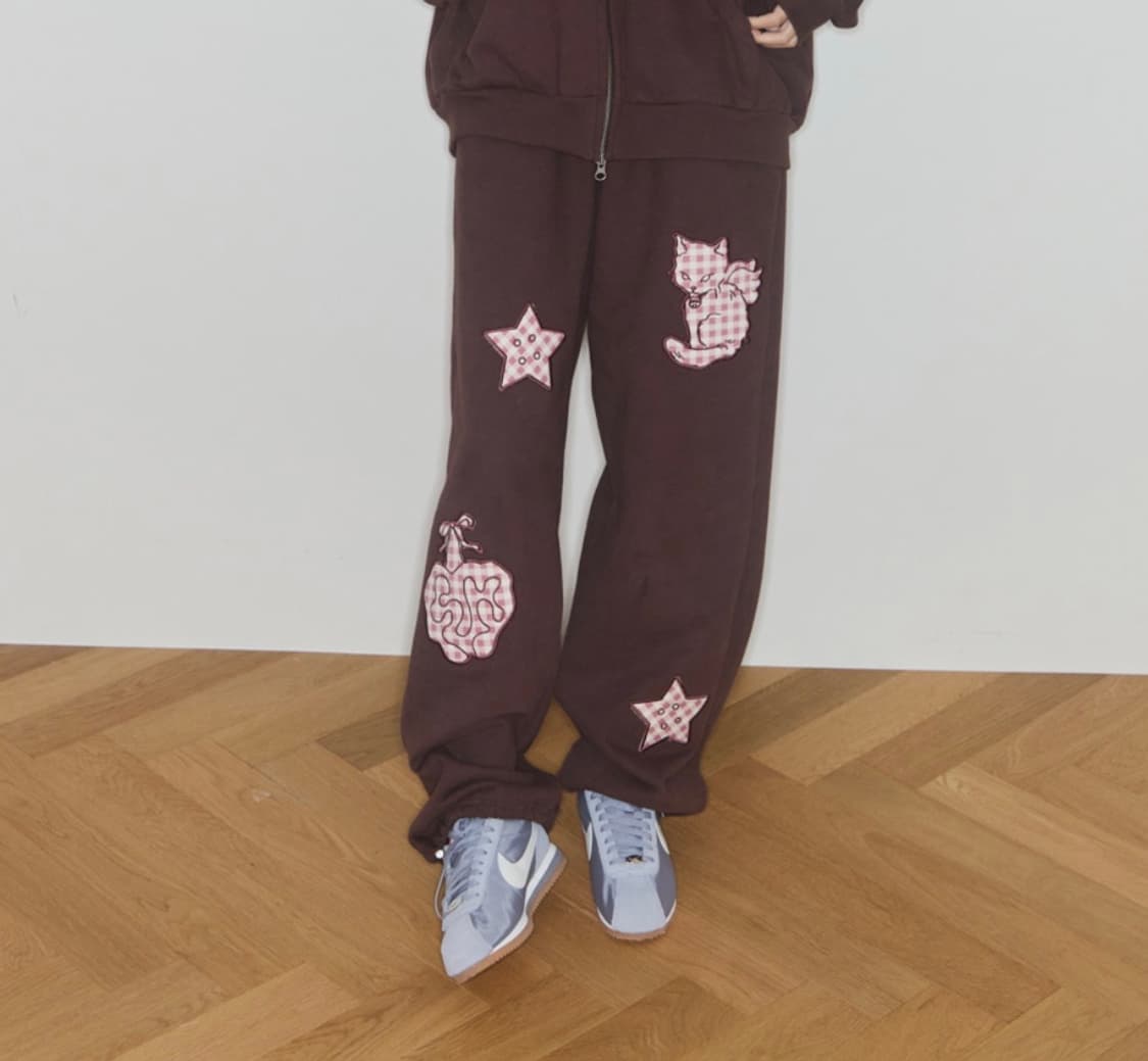 샤키리 키링 스타 패치 스웻 팬츠 사요🫶🏻 상품이미지1