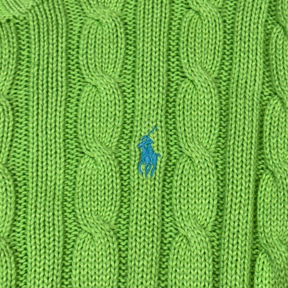 M) 폴로 랄프로렌 코튼 케이블 꽈배기 가디건 연두색 상품이미지4