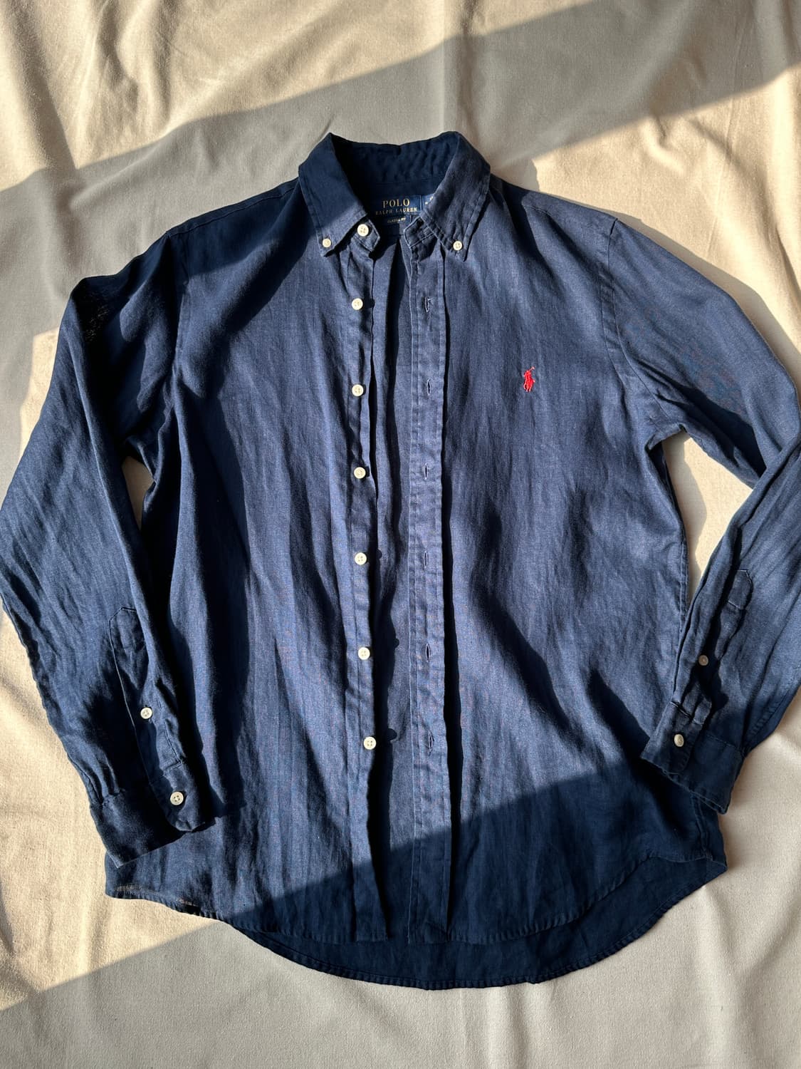 폴로 랄프로렌 네이비 린넨 셔츠 M 상품이미지9