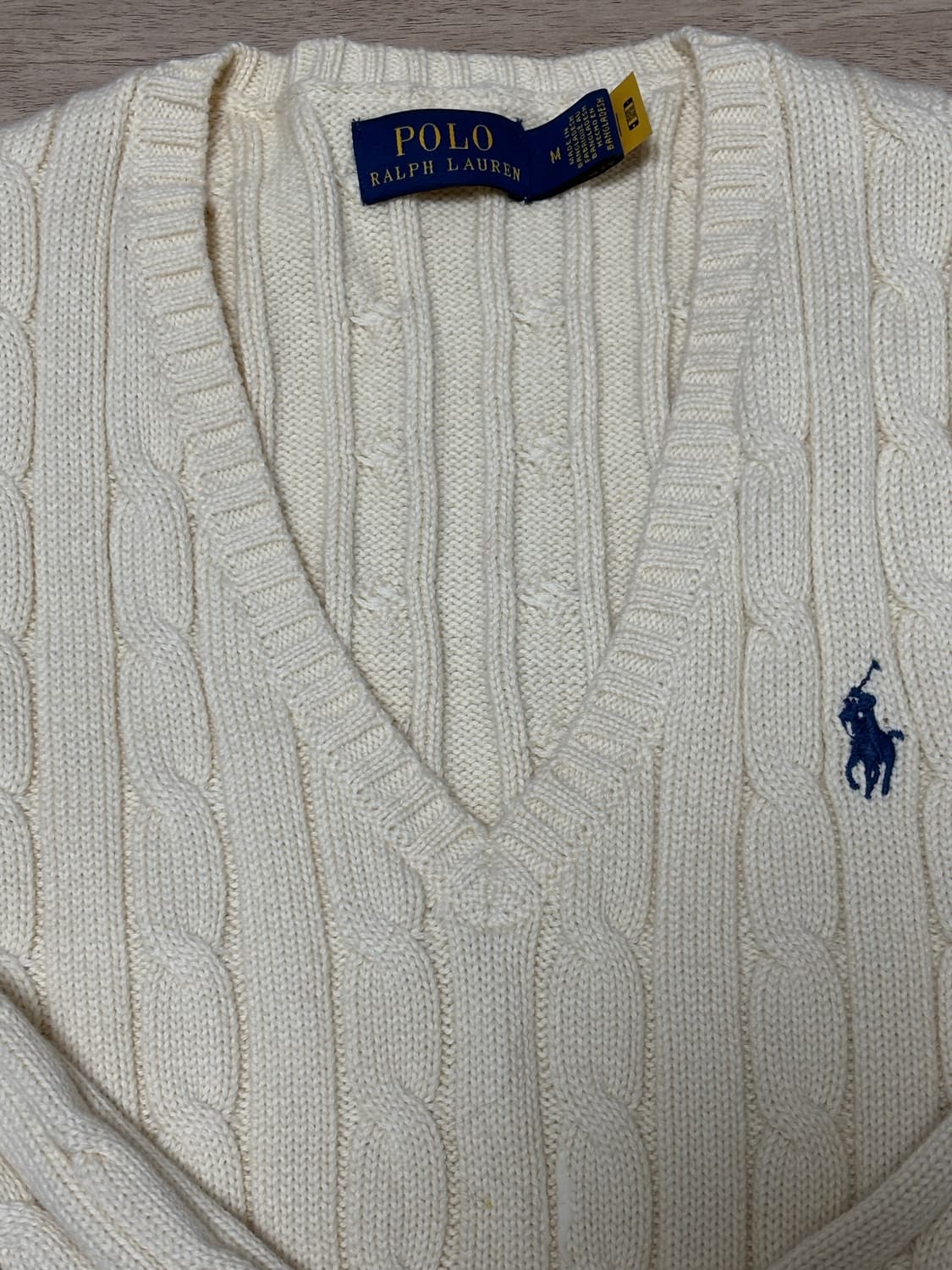 폴로 랄프로렌 여성 케이블 니트 크림 상품이미지3