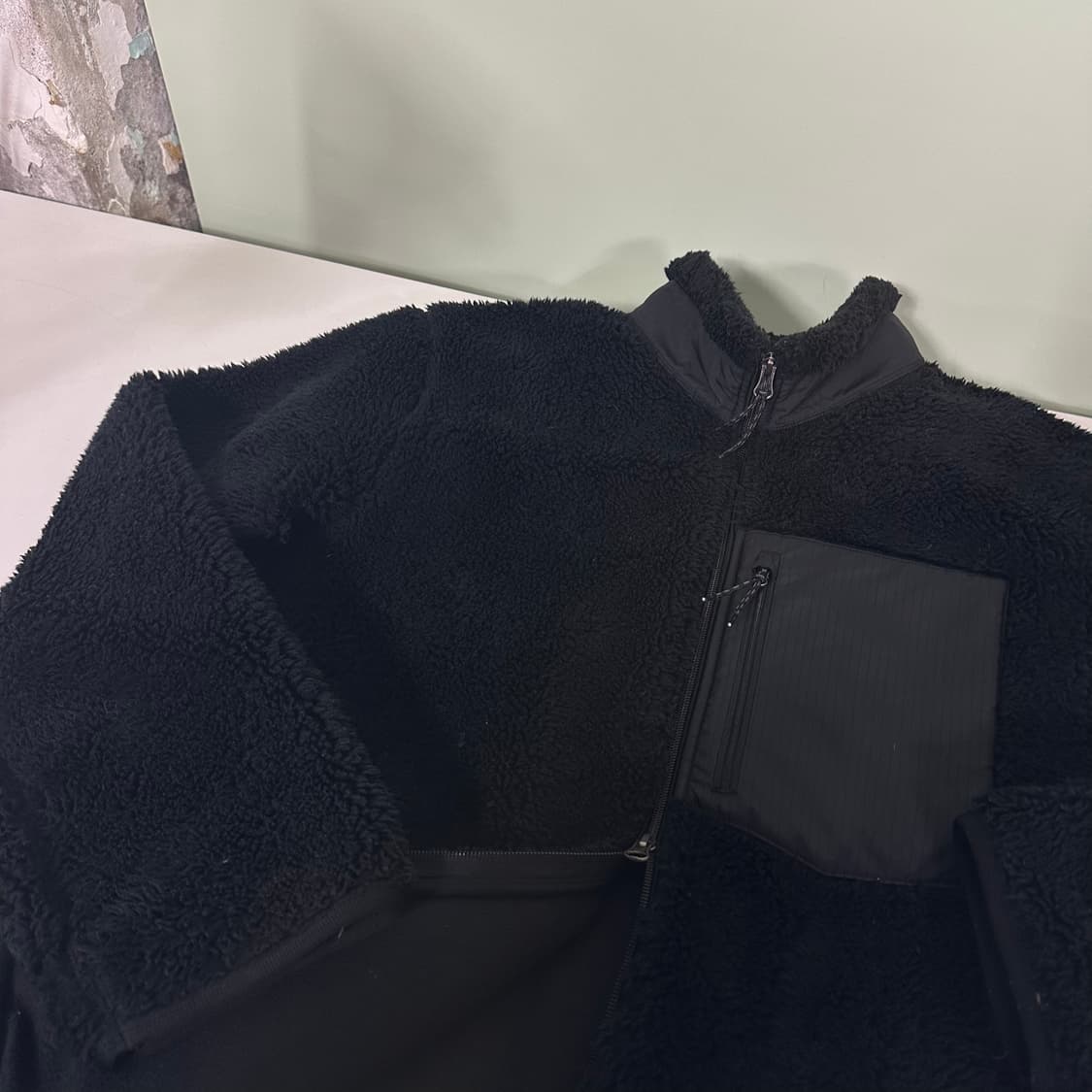XL 유니클로 블랙 쉐르파 뽀글이 후리스자켓 상품이미지2