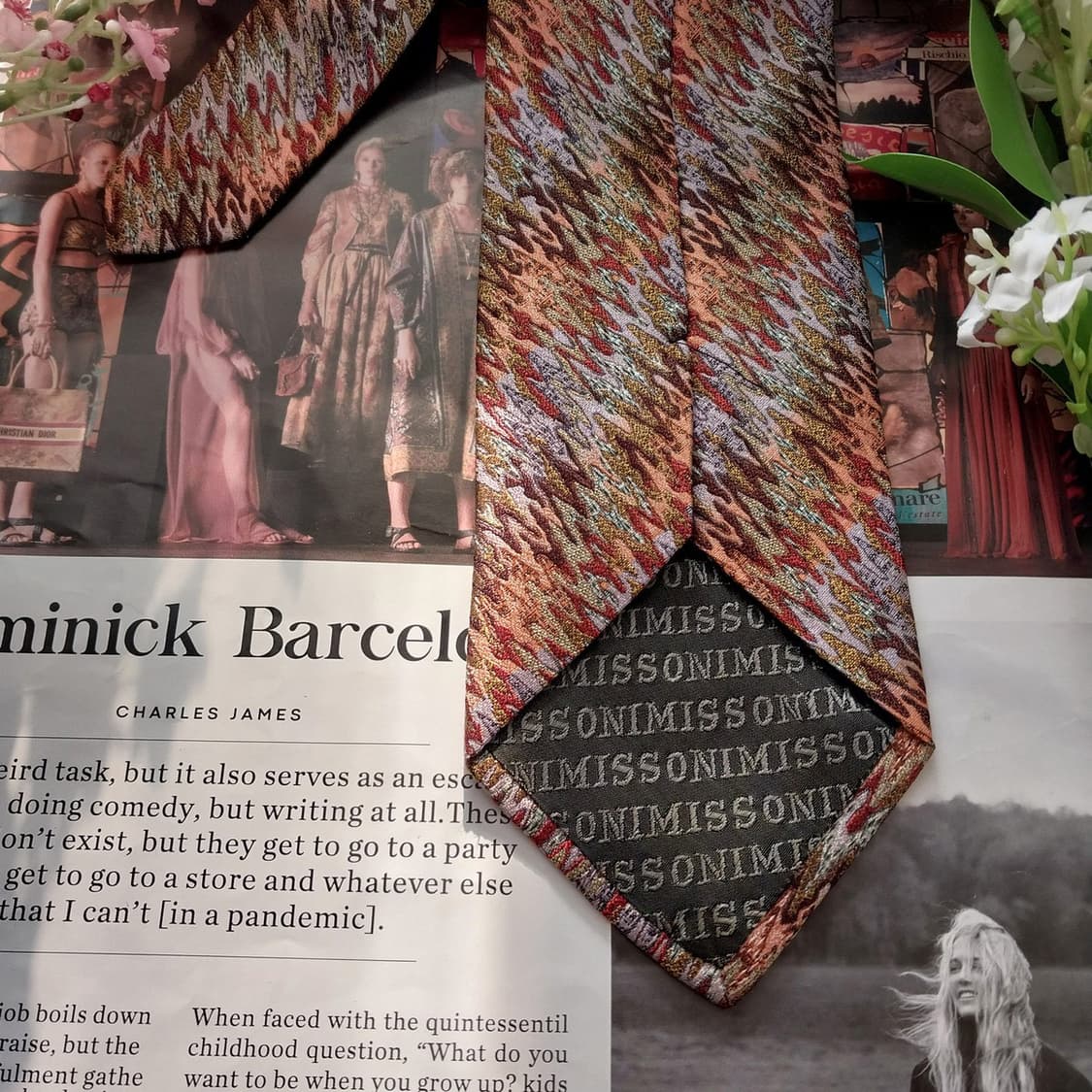 미쏘니 실크 브라운 지그재그 패턴 넥타이 9cm A+등급 K1691
 상품이미지8