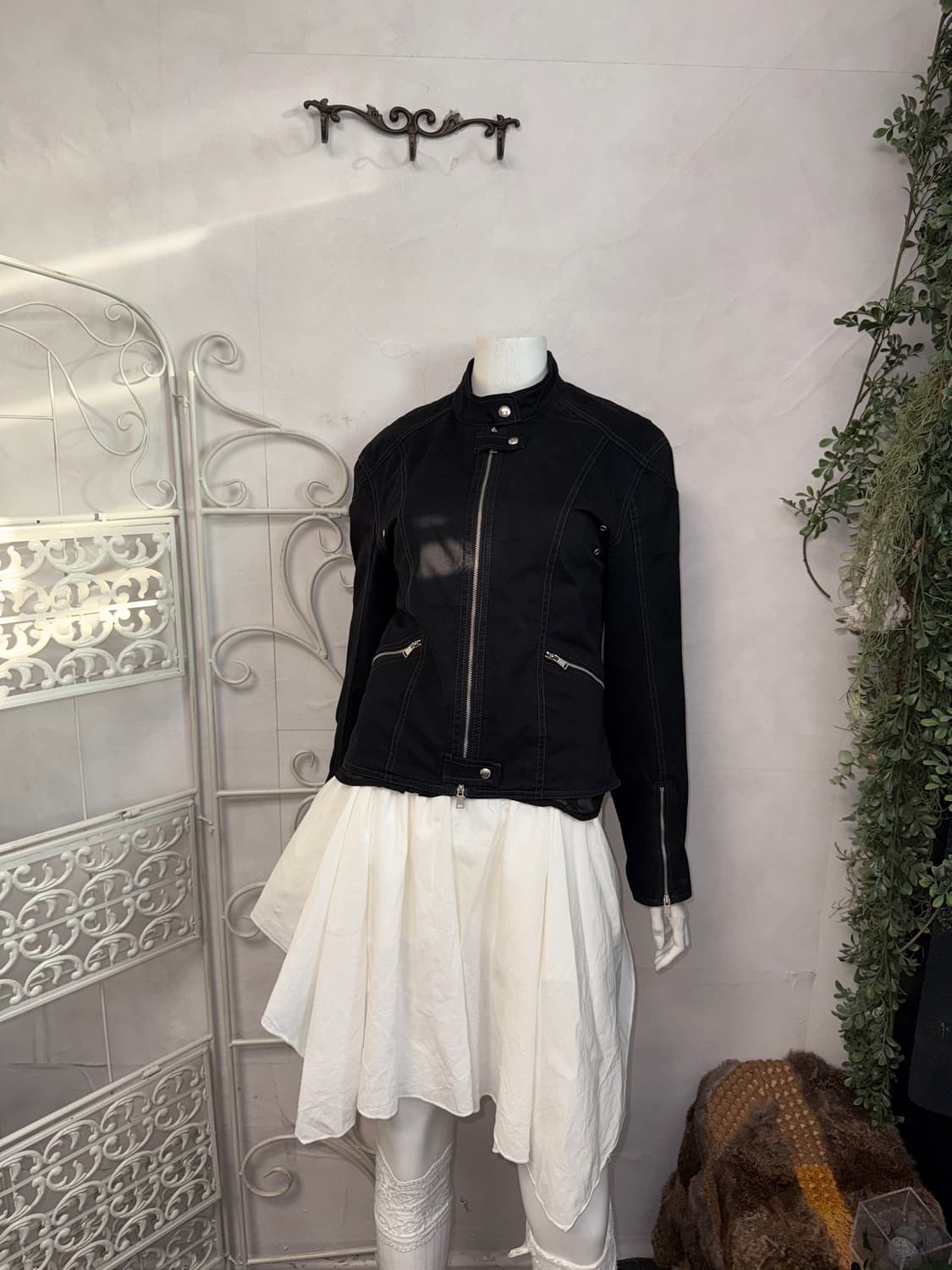 Matin Kim Cotton Biker Jumper Black 상품이미지8
