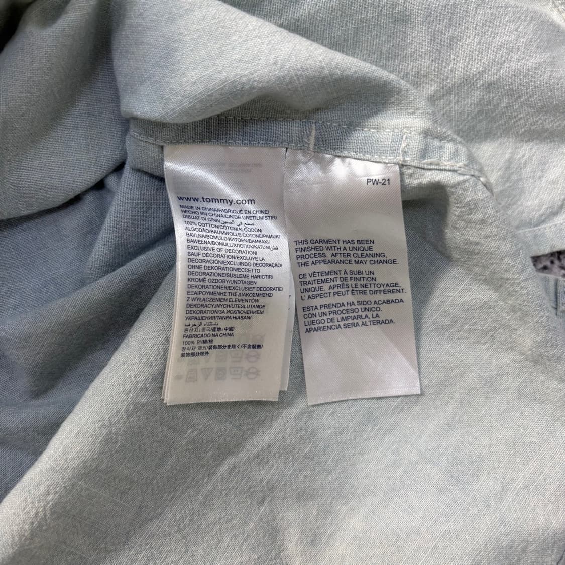 S 타미힐피거 남성 연청 데님 셔츠 남방 0330J 상품이미지5