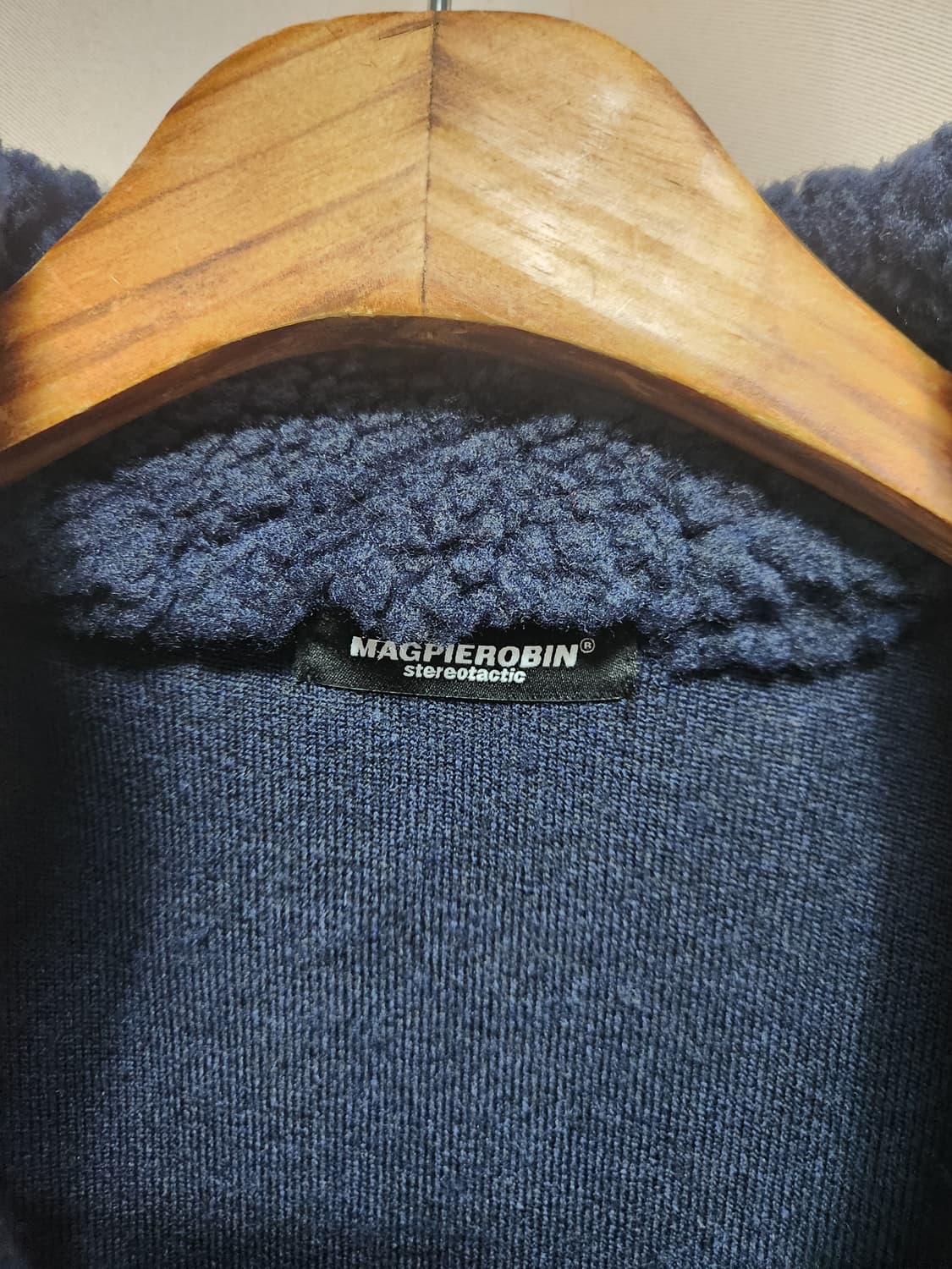 미착용급 맥파이로빈  네이비 쿼터집업 크롭 풀오버 상품이미지5