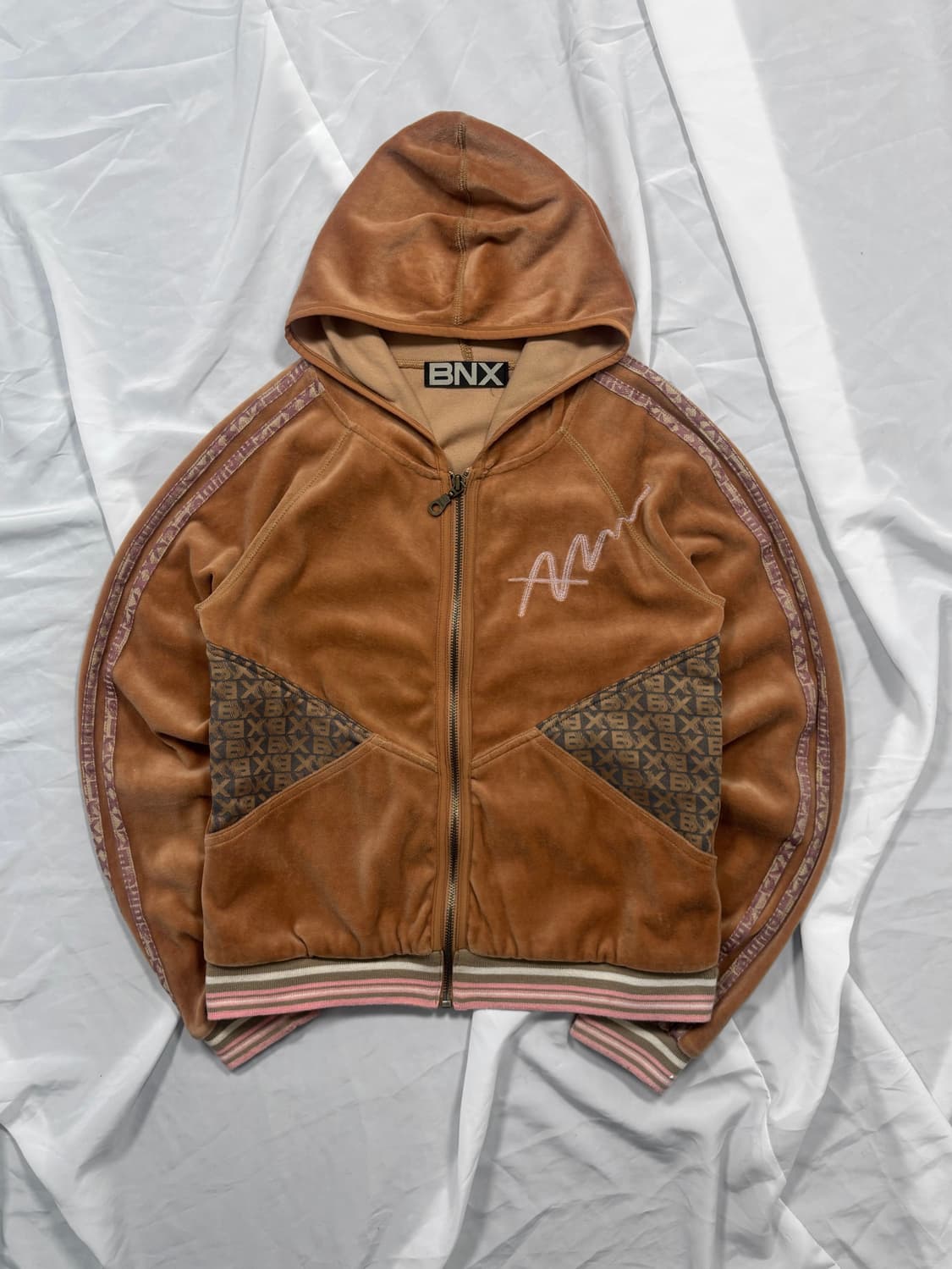 Vintage Brown Velvet Hood Zip-Up  상품이미지5