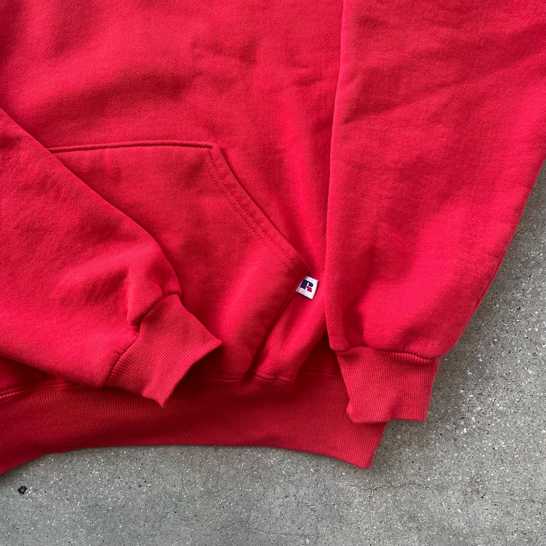 빈티지  러셀 애슬레틱 후드 레드(track화이트)made in usa  상품이미지4