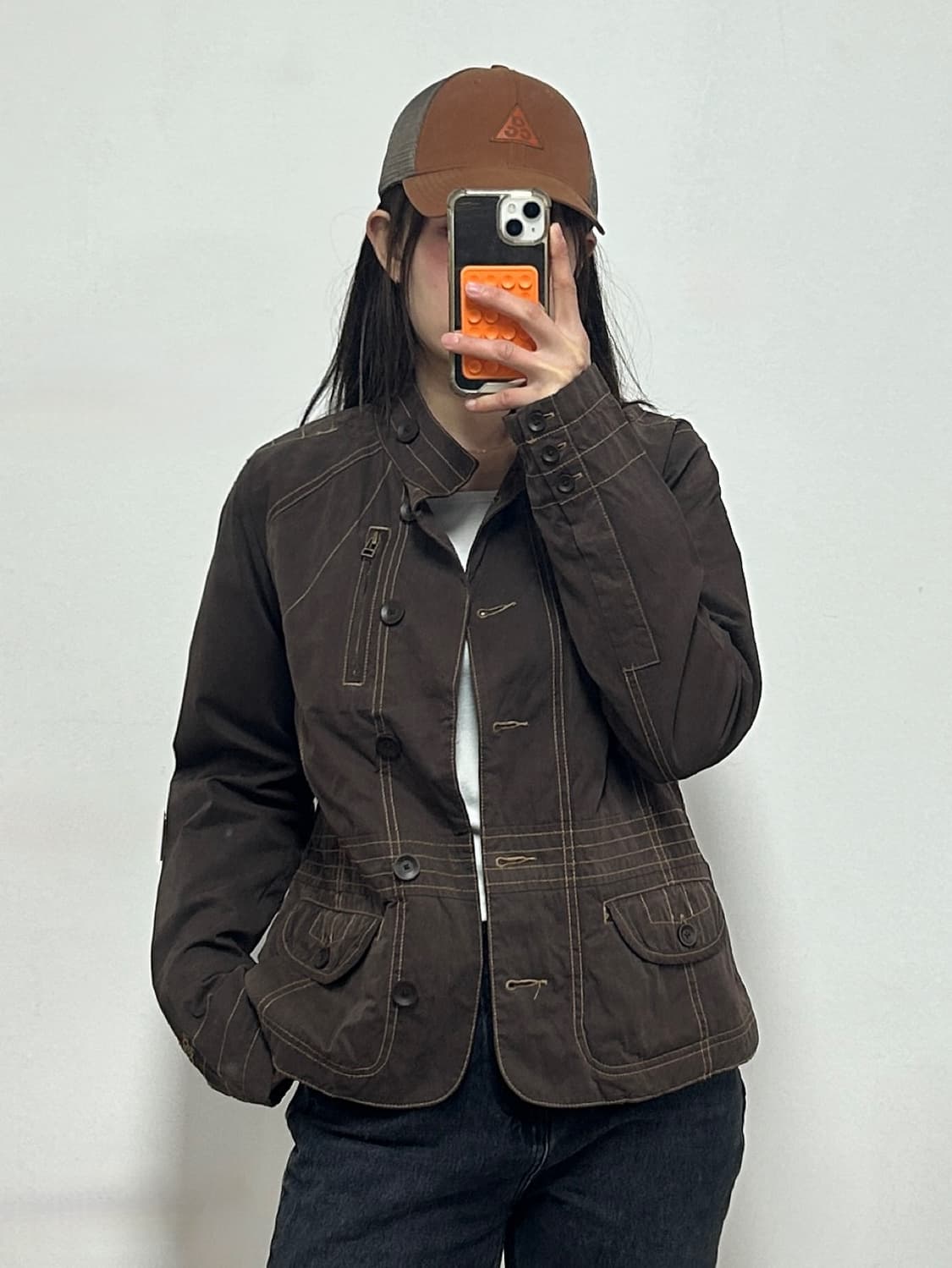 노스페이스 일판 절개 포인트 브라운 자켓 상품이미지2