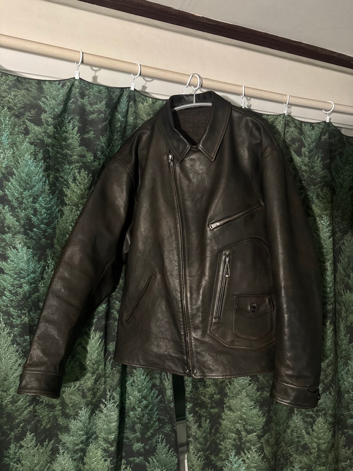 올드조 Horsehide 가죽 자켓 브라운 상품이미지2