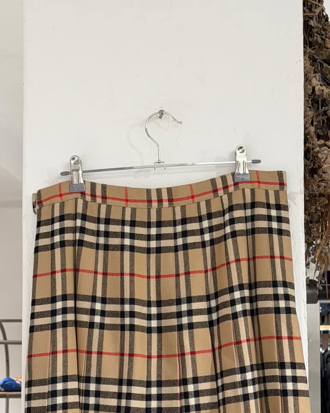 버버리 베이지 노바체크 플리츠 울 스커트 상품이미지5