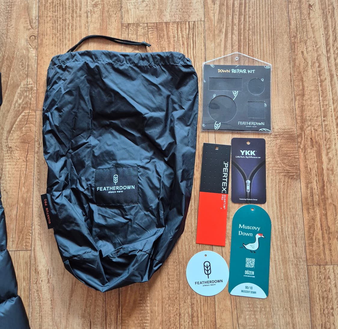 [XL] 페더다운 그리드 경량 패딩 블랙 상품이미지8