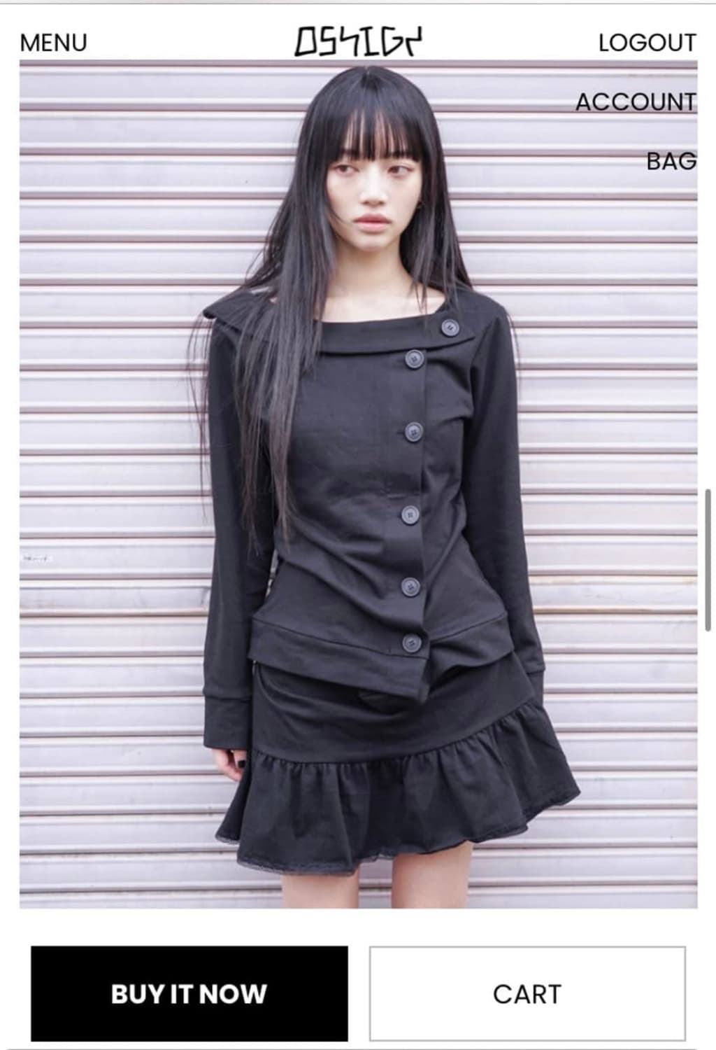 oshigh 오스하이 스프링 넥 버튼 후드 블랙 상품이미지2