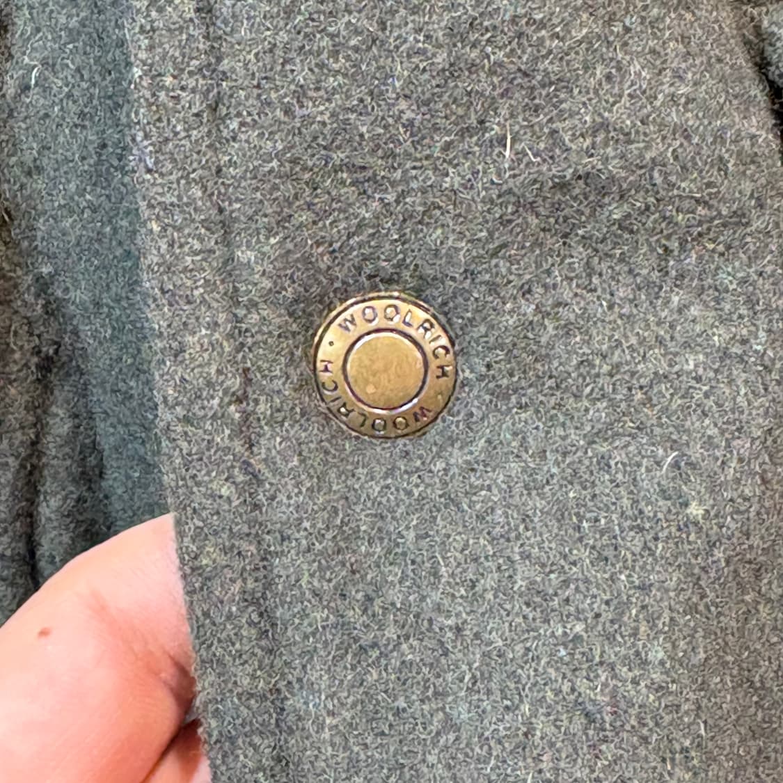 [L] WOOLRICH 울리치 베이지 카라 배색 카키 울 자켓 상품이미지4