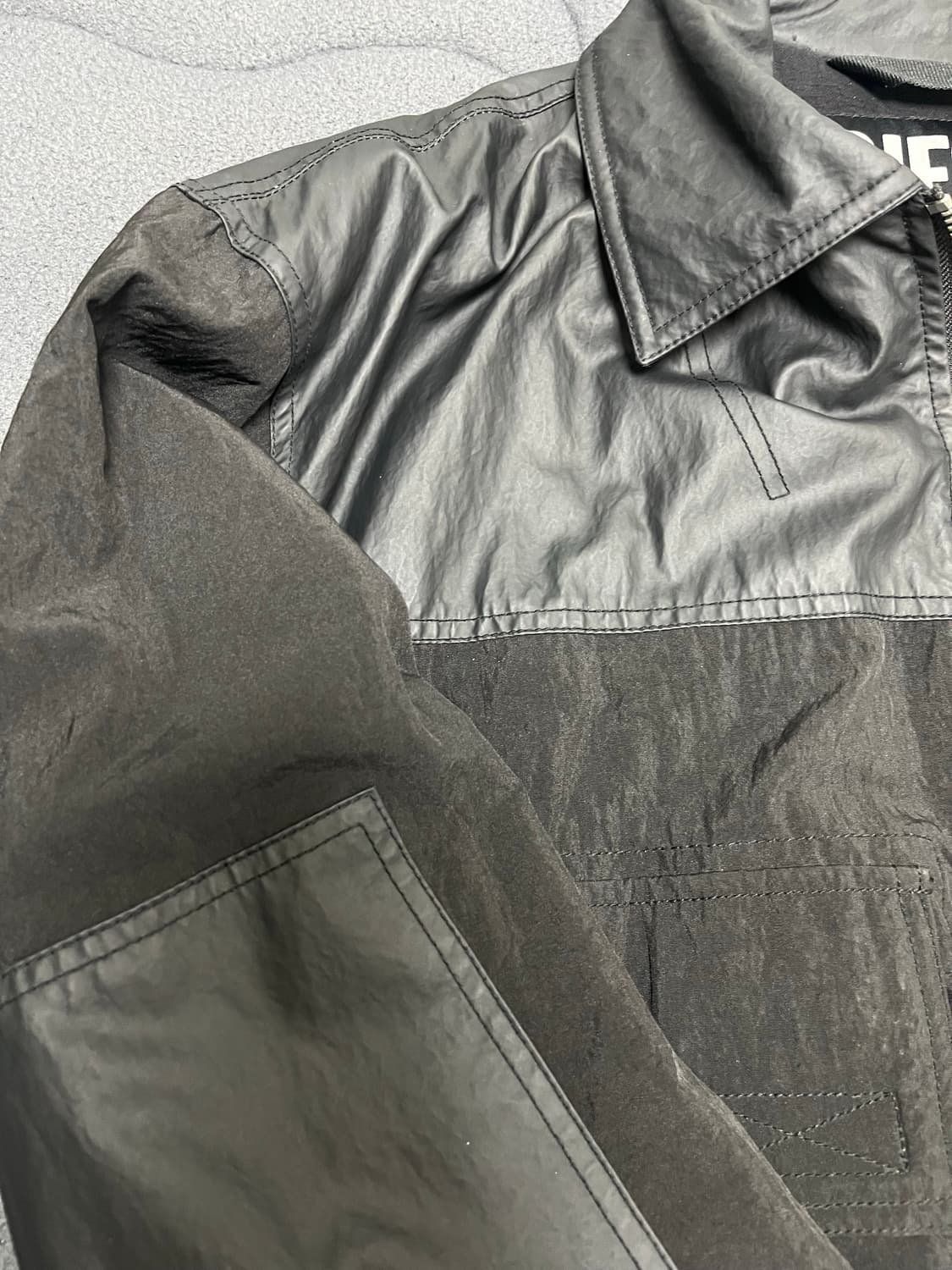 [XL] 디젤 나일론 레더 믹스 봄버 자켓 상품이미지5