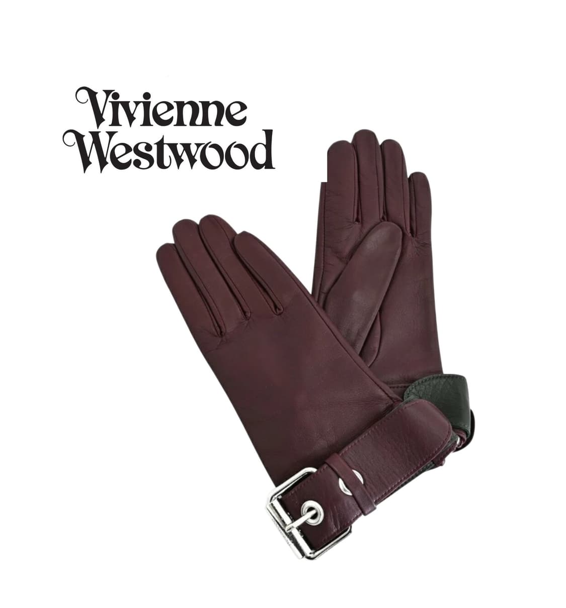 비비안 웨스트우드 양가죽 벨트 장갑 / 버건디 (새상품) 상품이미지1