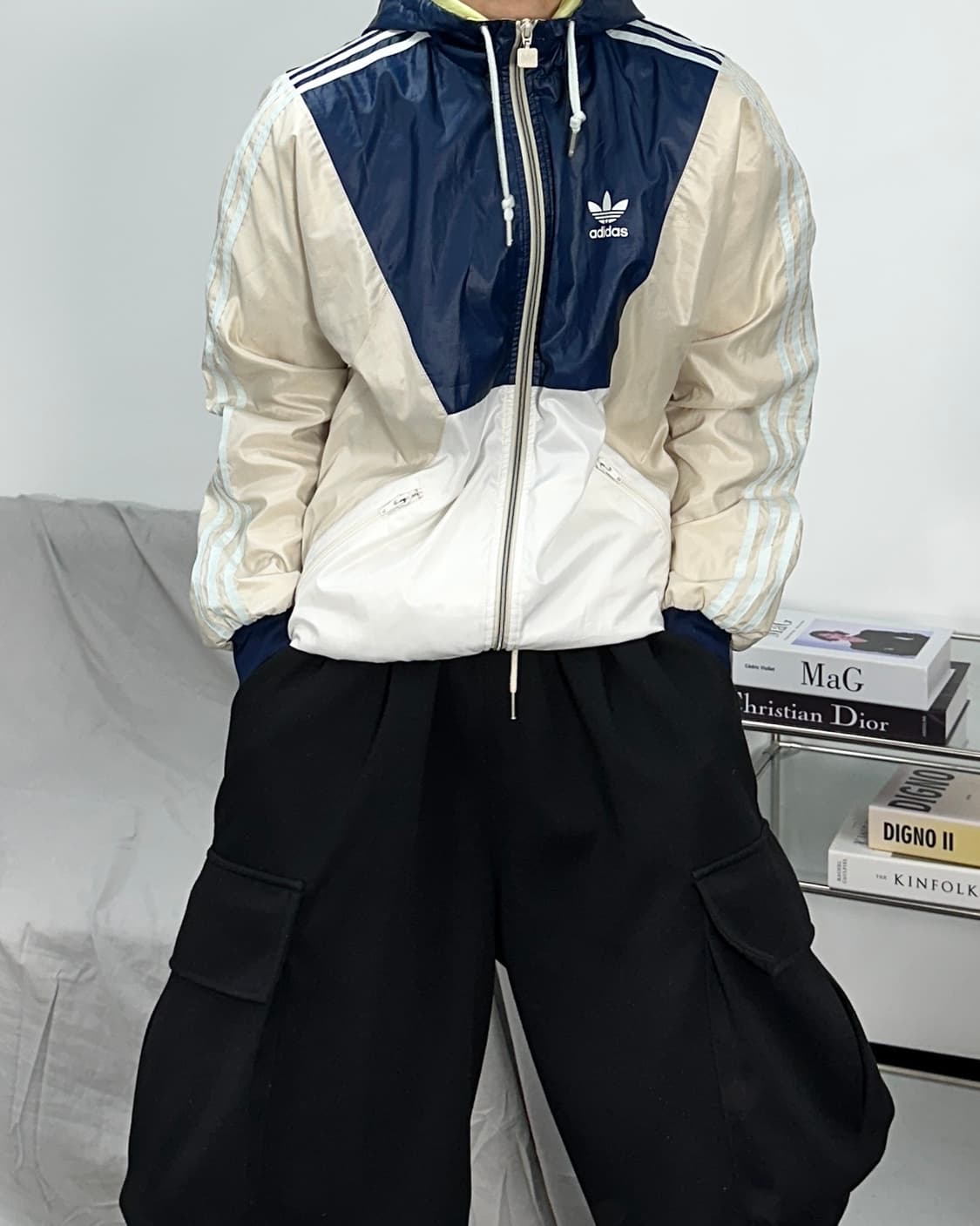 아디다스 컬러 블록 바람막이 S 상품이미지1