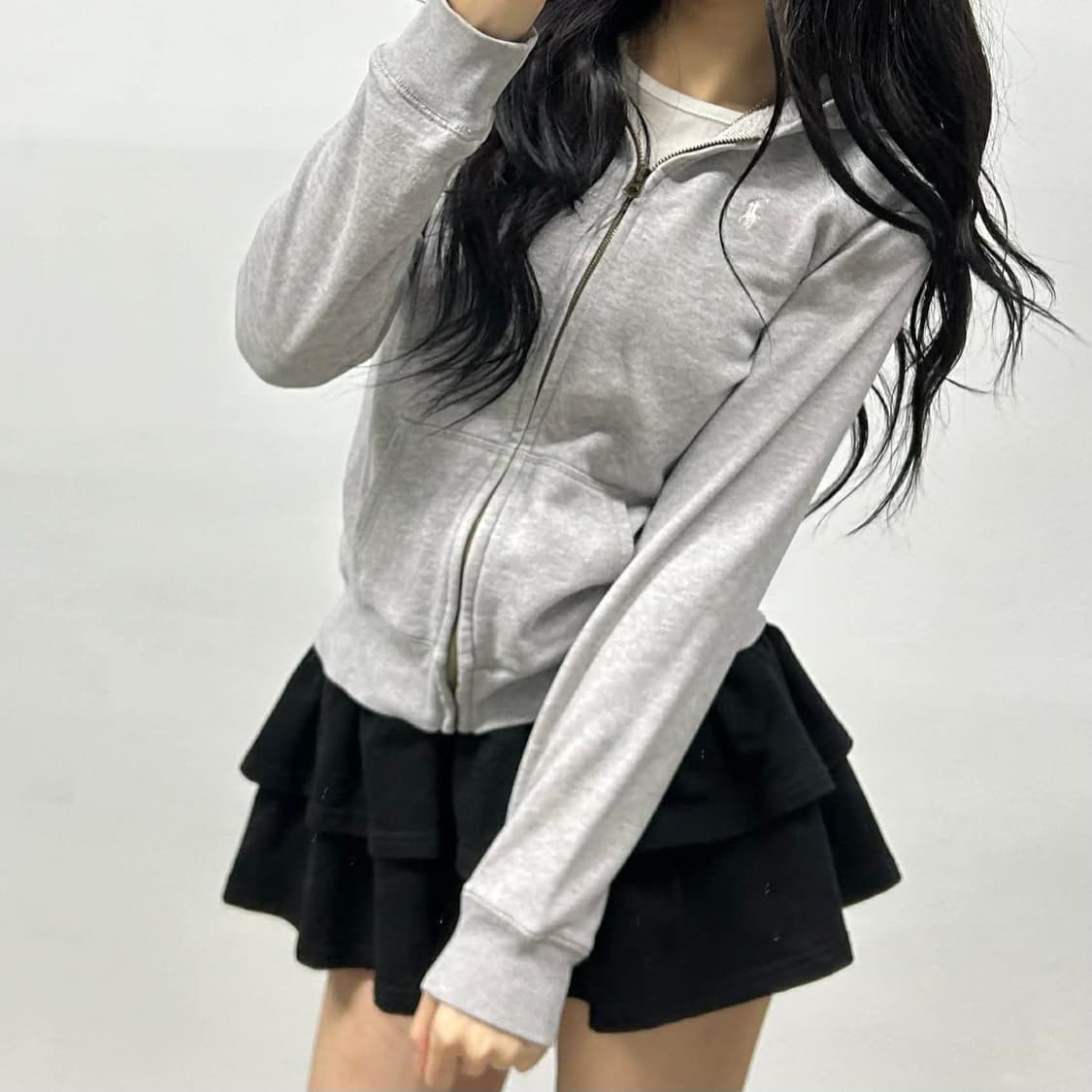 폴로 랄프로렌 신형 큐알택 그레이 후드집업 희귀져지(XL) 상품이미지1