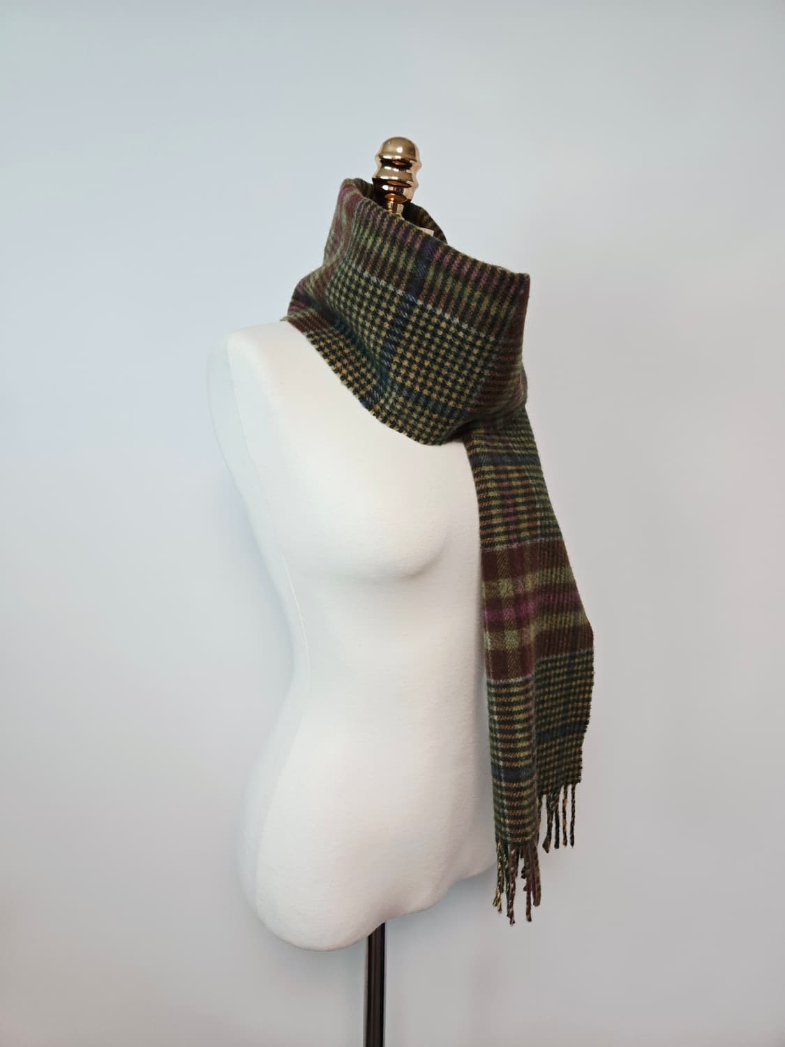 폴로 랄프로렌 카키 체크 램스울 머플러 목도리 상품이미지3