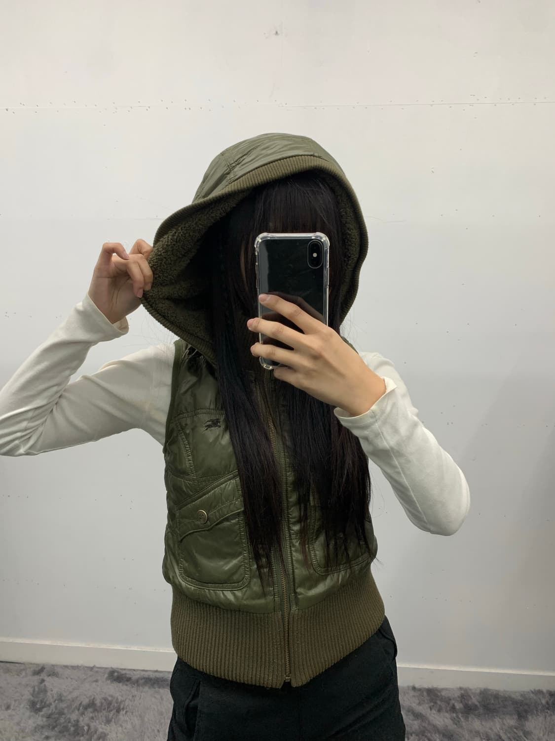 버버리 블루라벨 y2k 리버시블 다운 베스트  상품이미지5