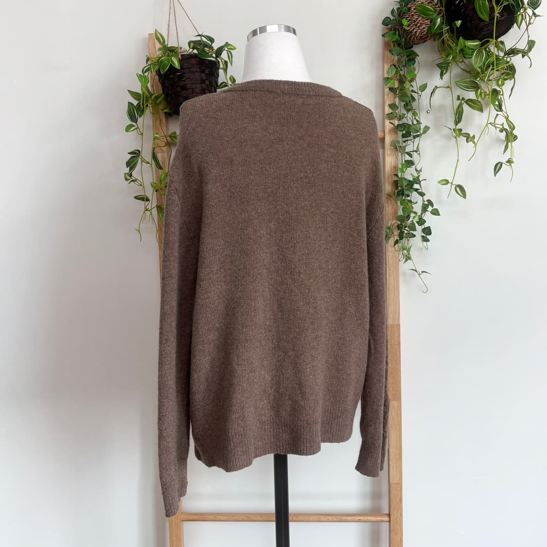 JPN/ 브라운 케이블 니트 가디건 모리걸가디건 브라운가디건 상품이미지5