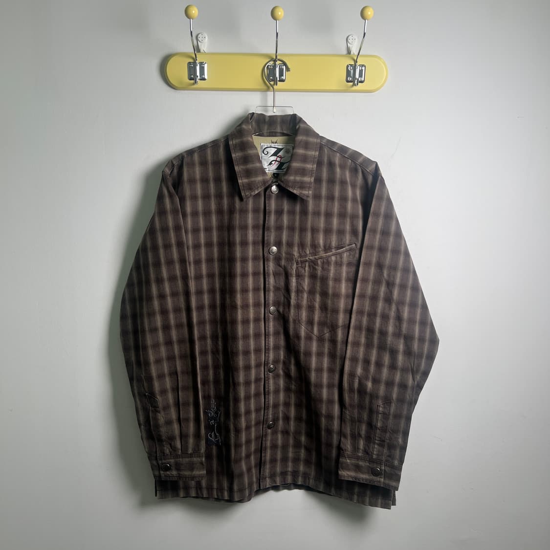 JPN VTG 브라운 체크 셔츠 자켓 상품이미지1