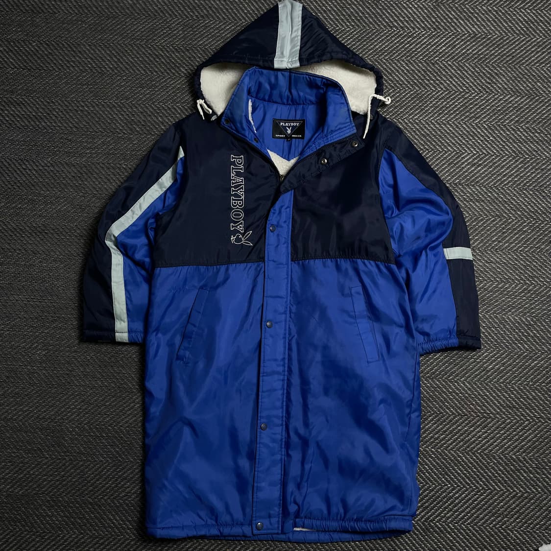 90s 플레이보이 빅로고 벤치코트 돕바 롱 점퍼y 5344 상품이미지1