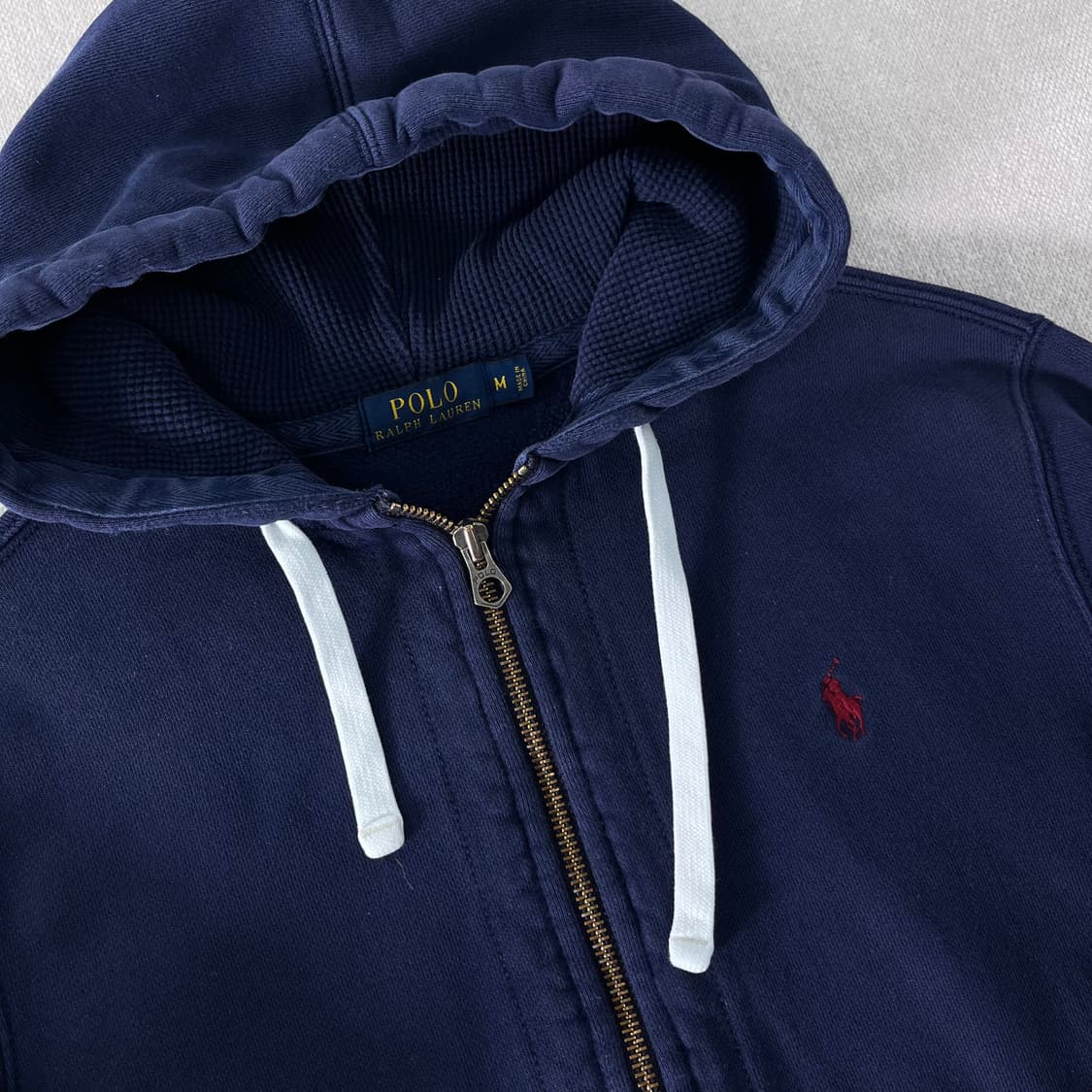 95 폴로랄프로렌 와플 블루 후드집업 상품이미지2