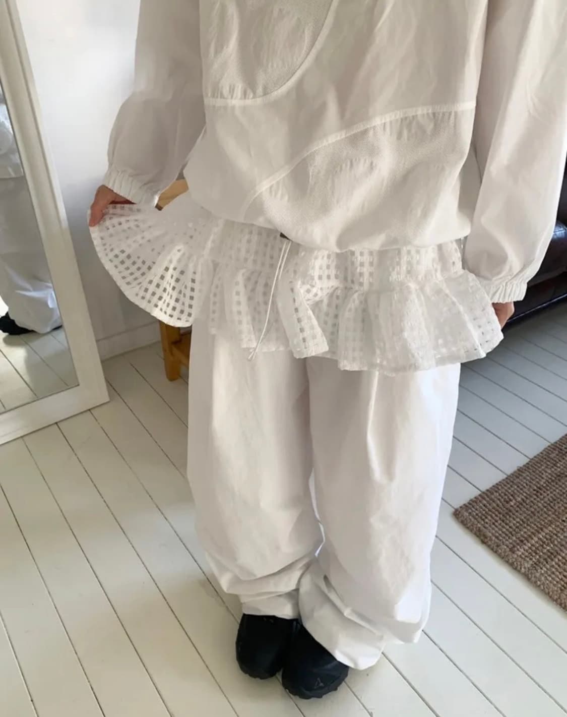 Black) CRUMBLE LAYERED SKIRT 상품이미지1