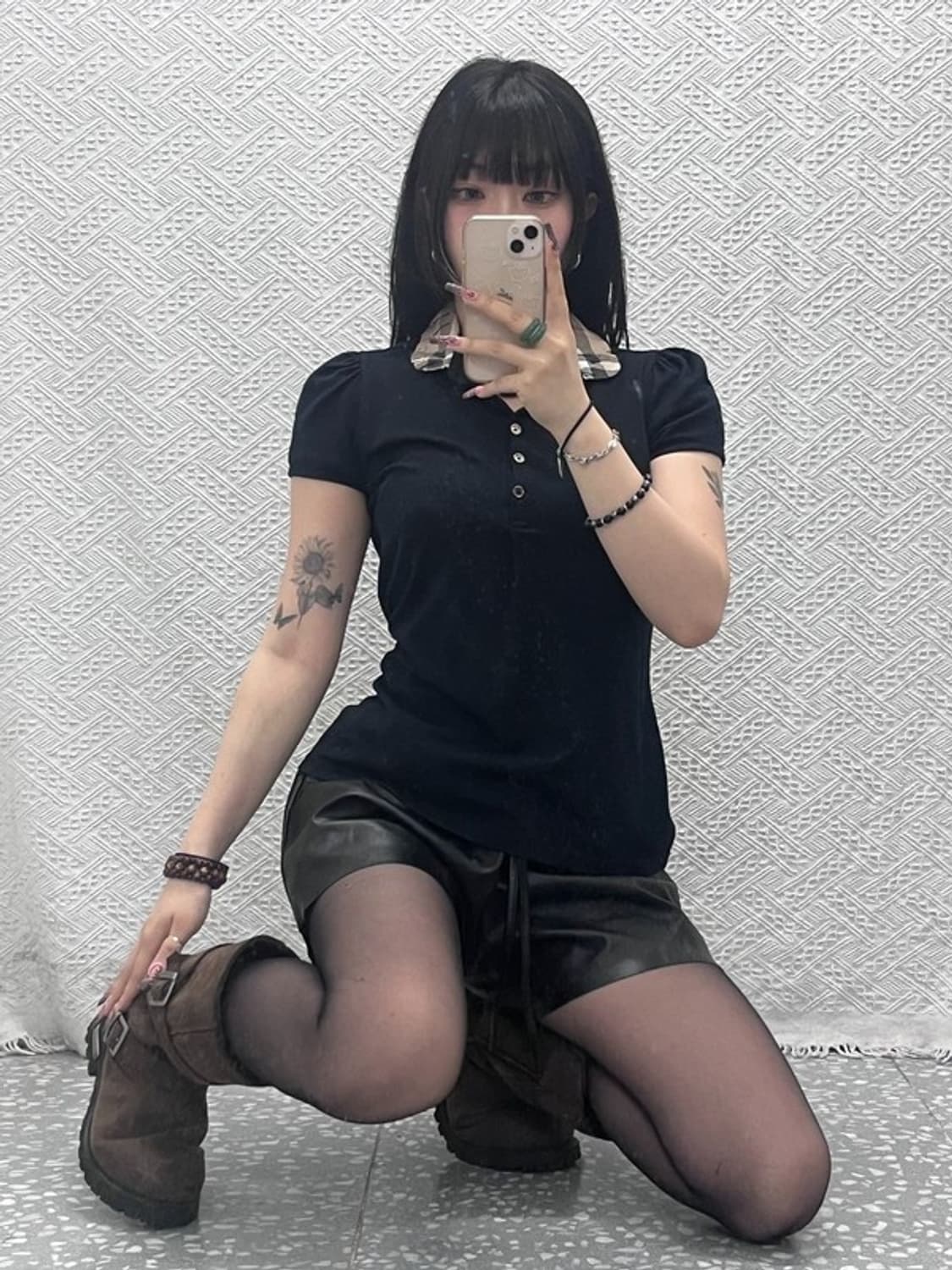 버버리 빈티지 캐주얼 러블리 키치 반팔 카라티 L C11857 상품이미지1