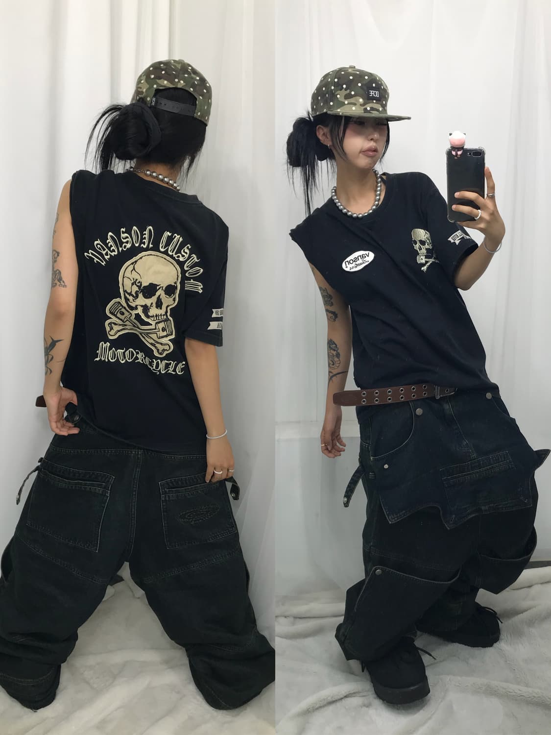 ☠️ 밴슨 크롬맛 스컬 자수패치 반팔 티셔츠 ☠️ 상품이미지1