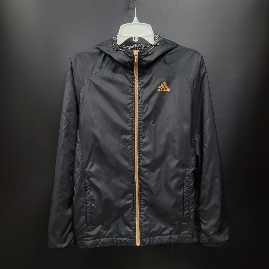 아디다스 후드 블랙골드 바람막이 집업 자켓 상품이미지1