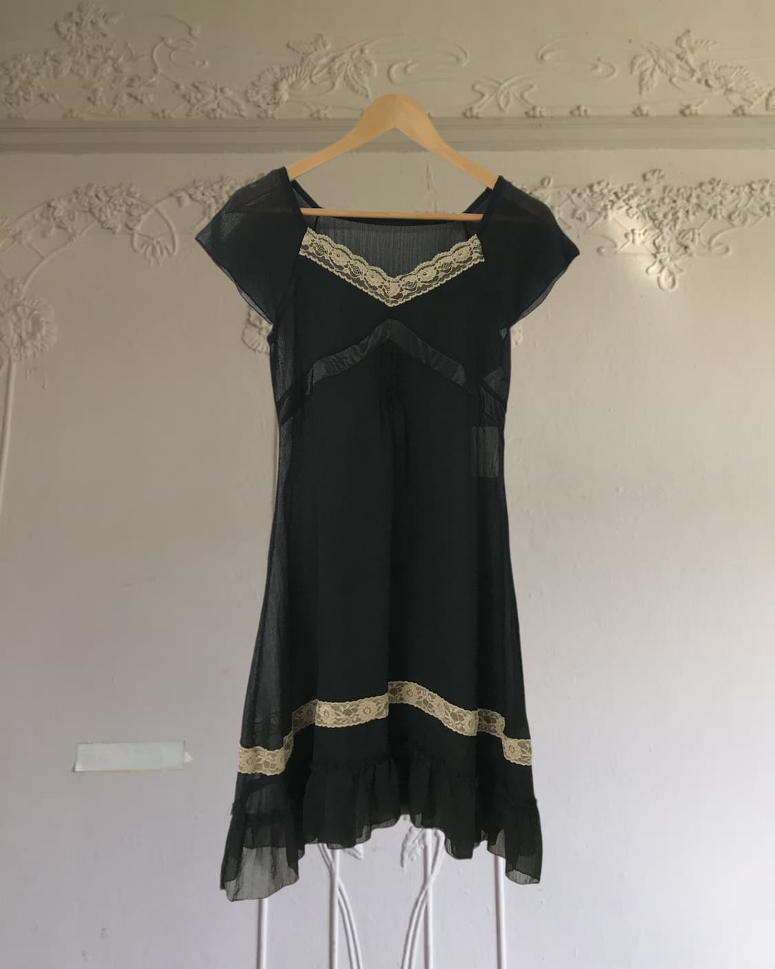 vintage see-through lace one-piece 상품이미지7