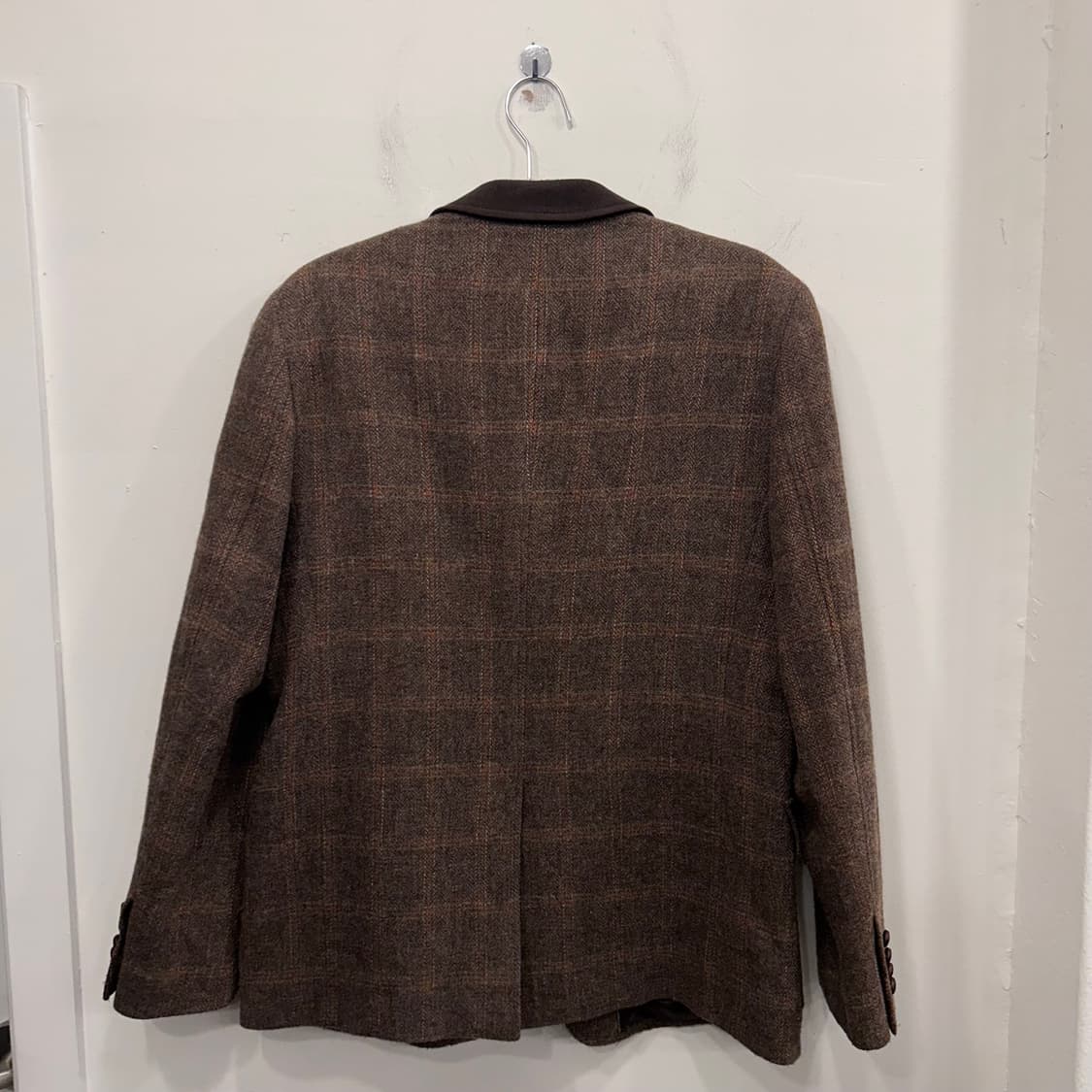 트래드클럽 울 헤링본 배색 카라 체크 블레이져 상품이미지5