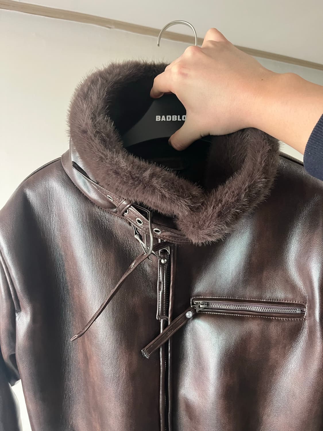 배드블러드 바이퍼 시어링 무스탕 워시드브라운 m 상품이미지6