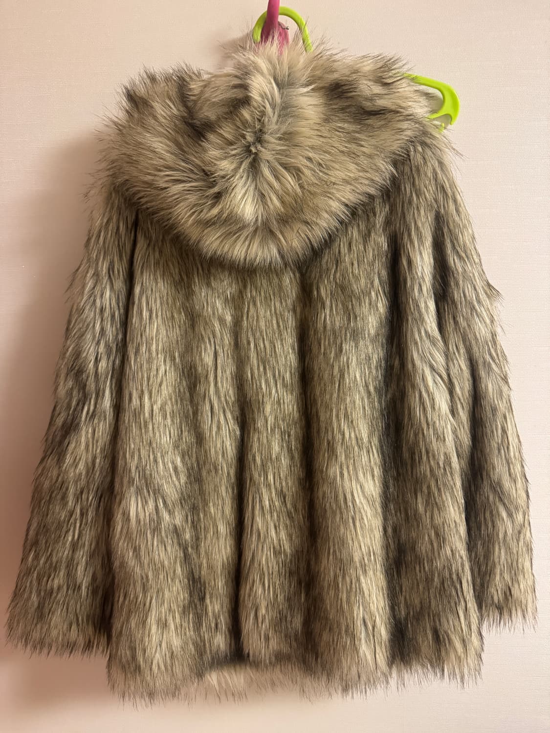 오픈와이와이 리버시블 후드 퍼 자켓 베이지 스몰(S) 상품이미지7