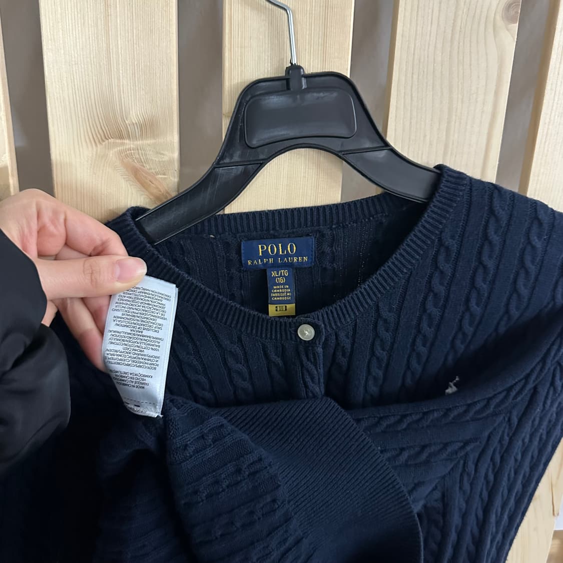(XS) 폴로 랄프로렌 네이비 케이블 니트 가디건 상품이미지5