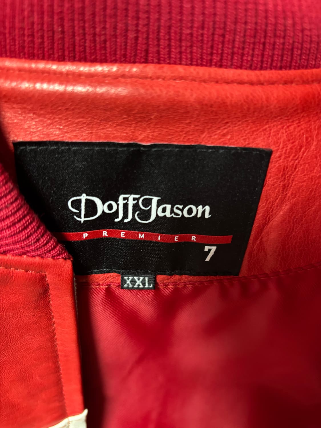 2XL) 도프제이슨 프리미엄 램스킨 레이서 레더자켓 레드 상품이미지4