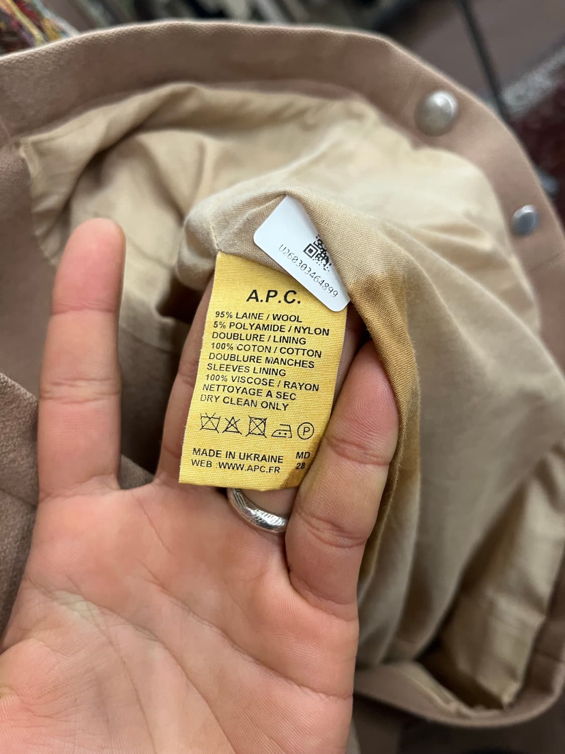 A.P.C 아페쎄 울 베이지 숏 코트 #csz735 상품이미지6