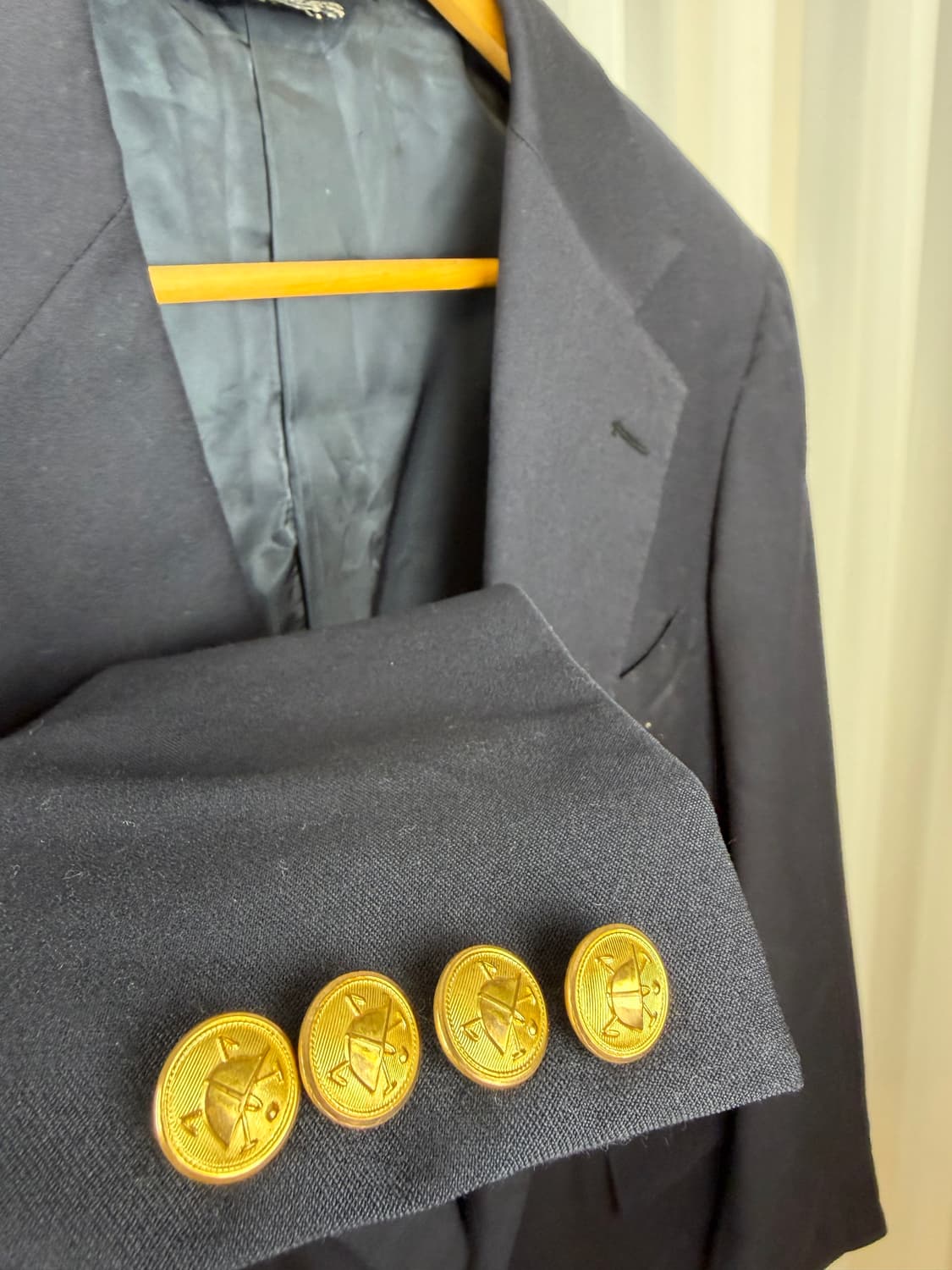 Polo]90‘s(구)폴로 금장 블레이저 네이비 유니온 메이드 44 상품이미지3