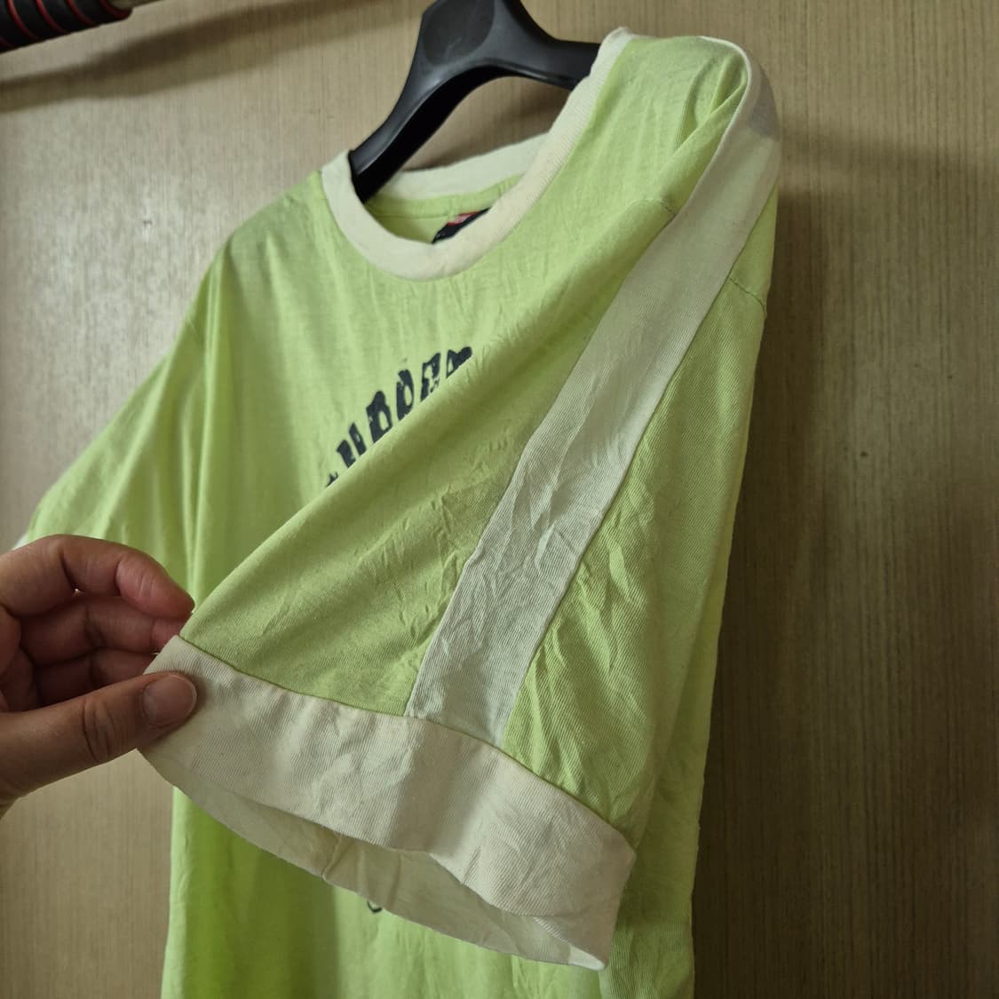 [L]디젤 라임색 링클 그래픽 반팔티 상품이미지2