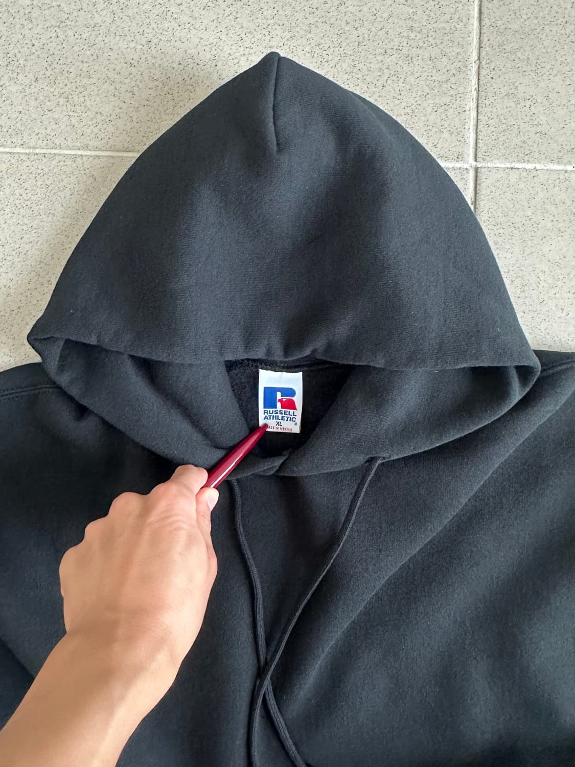 90s 빈티지 러셀 후드 블랙 XL 상품이미지5