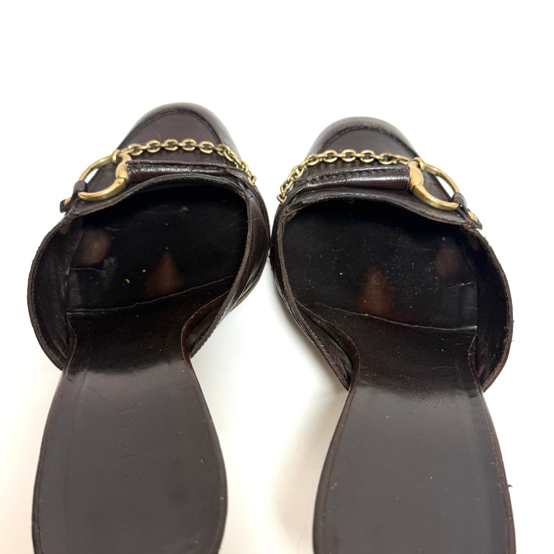 구찌 레더 체인 뮬 ⚡️희귀 y2k 빈티지 상품이미지4